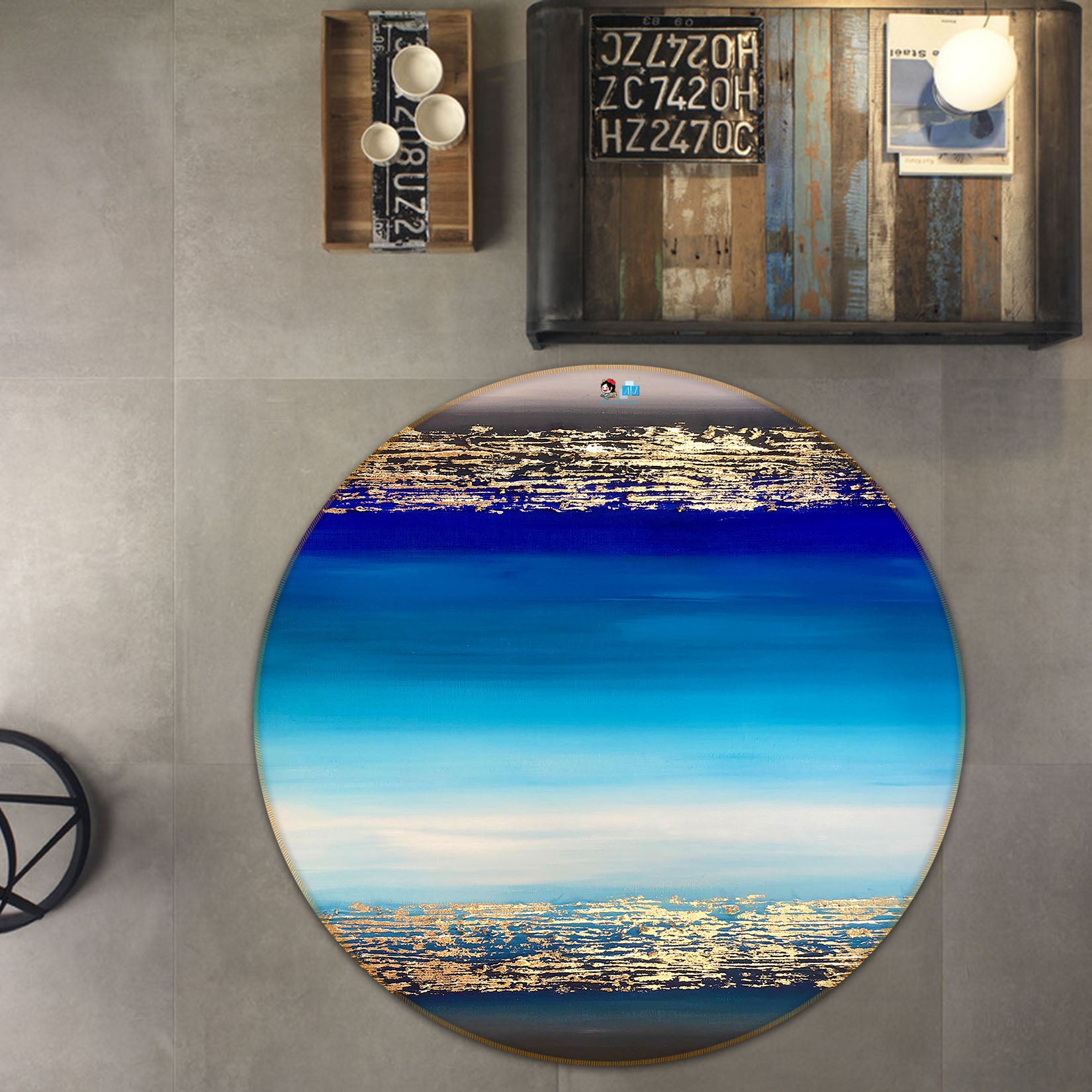 3D Sea Horizon 866 Skromova Marina Rug Round Non Slip Rug Mat