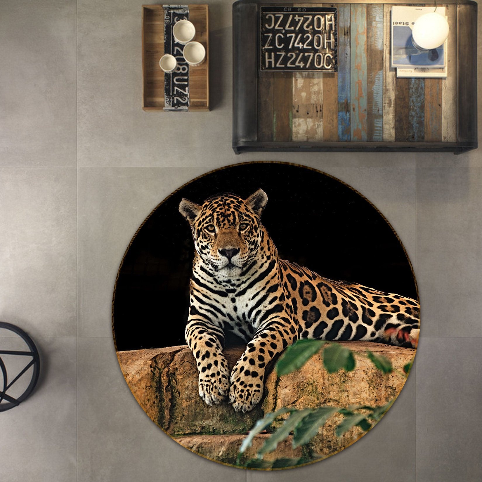 3D Lying Tiger 067 Animal Round Non Slip Rug Mat Mat AJ Creativity Home 