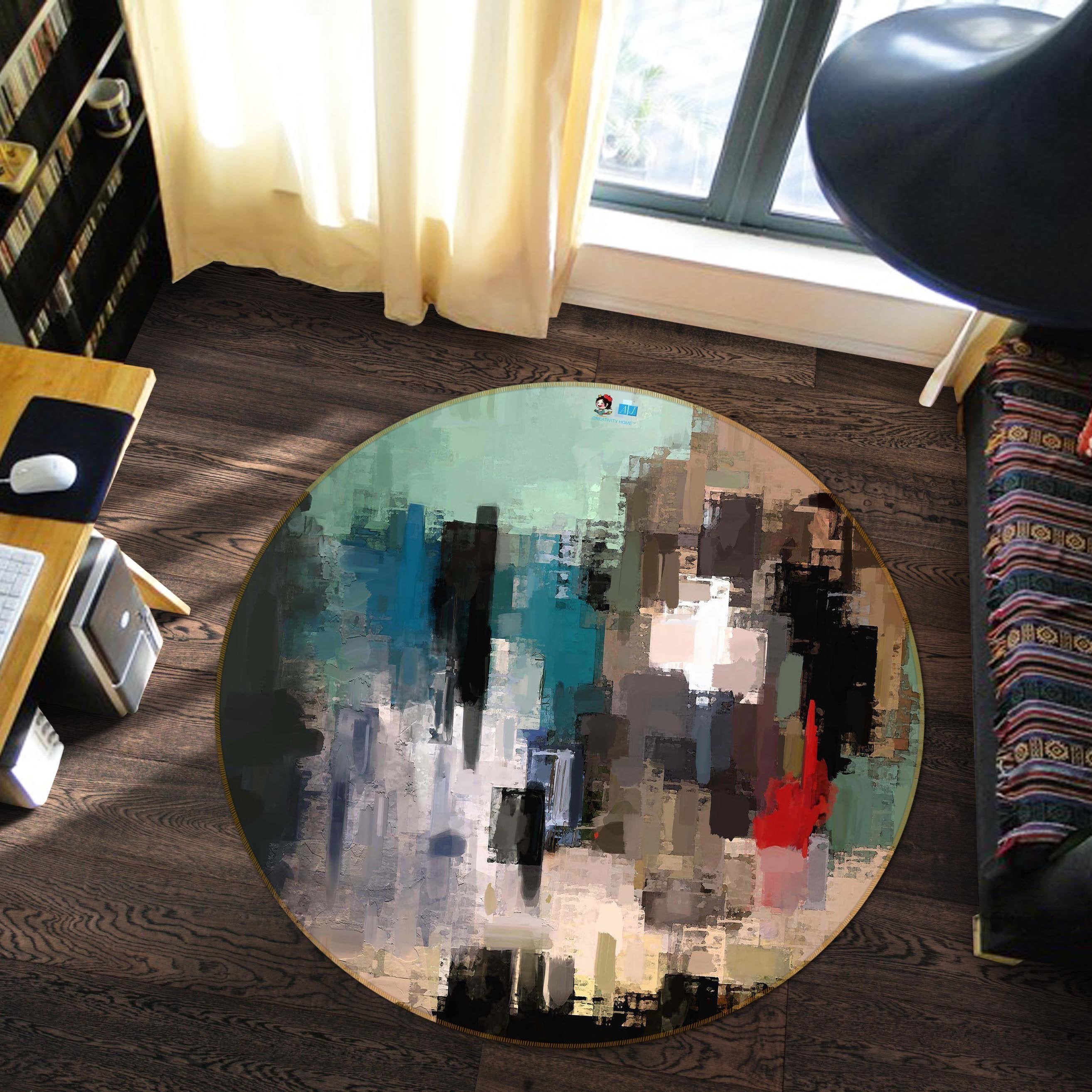 3D Abstract Painting 53 Round Non Slip Rug Mat Mat AJ Creativity Home 