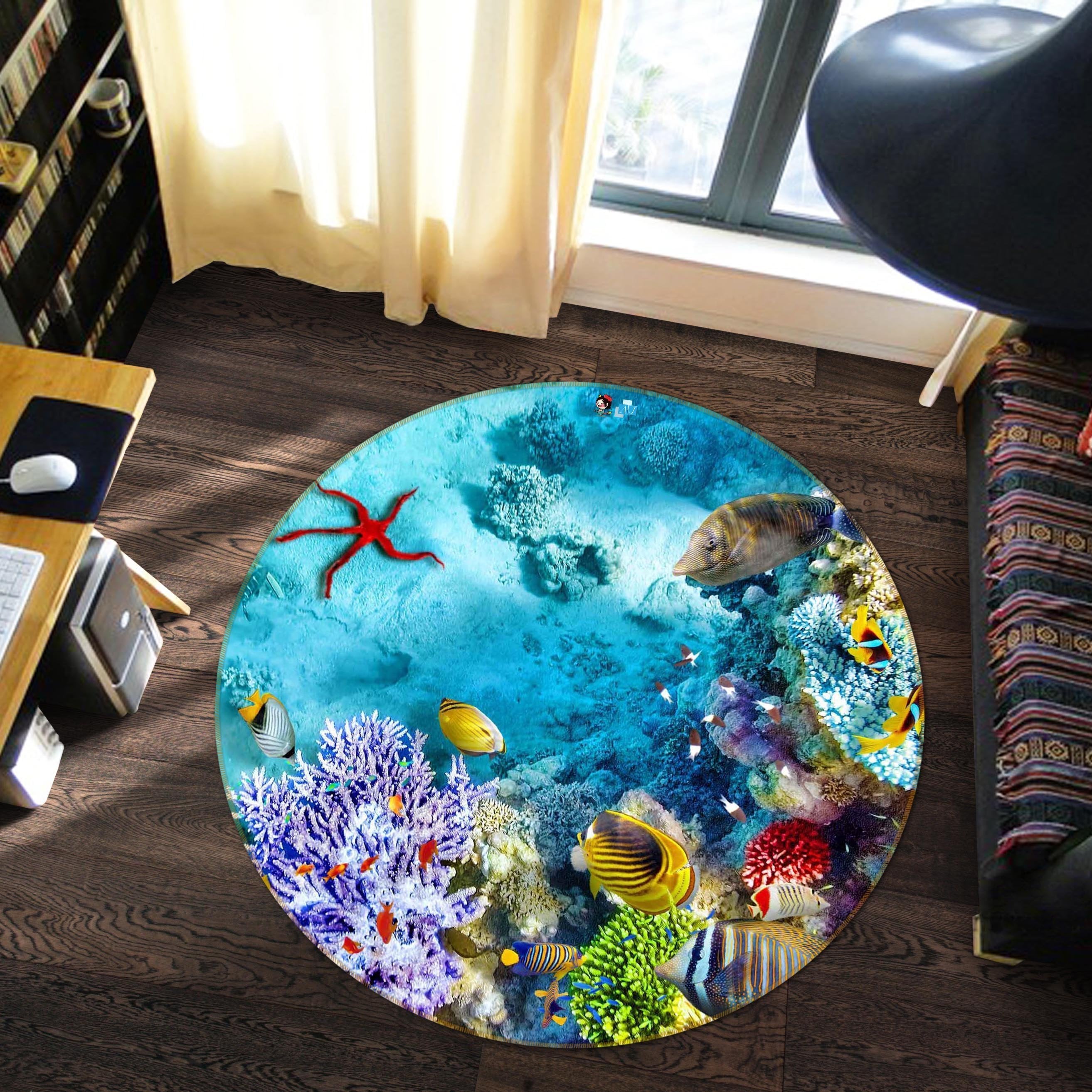3D Sea Floor Scenery 79 Round Non Slip Rug Mat Mat AJ Creativity Home 