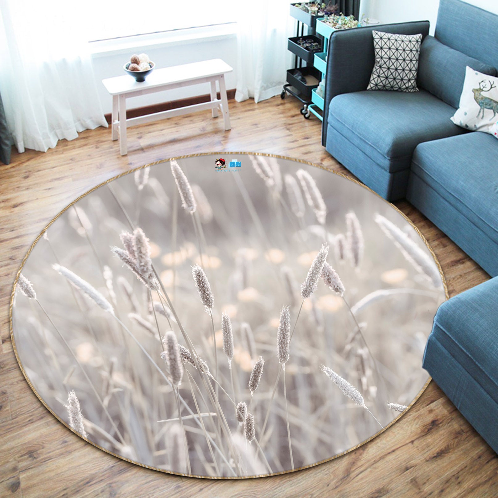 3D Artistic Reed 7340 Assaf Frank Rug Round Non Slip Rug Mat