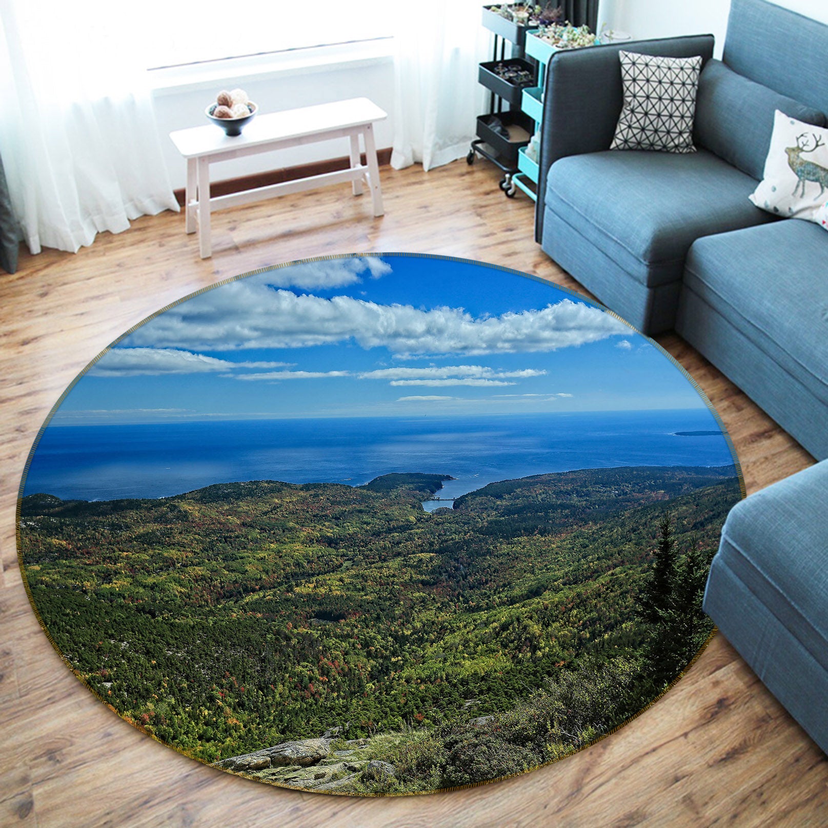 3D Grassland 11195 Kathy Barefield Rug Round Non Slip Rug Mat