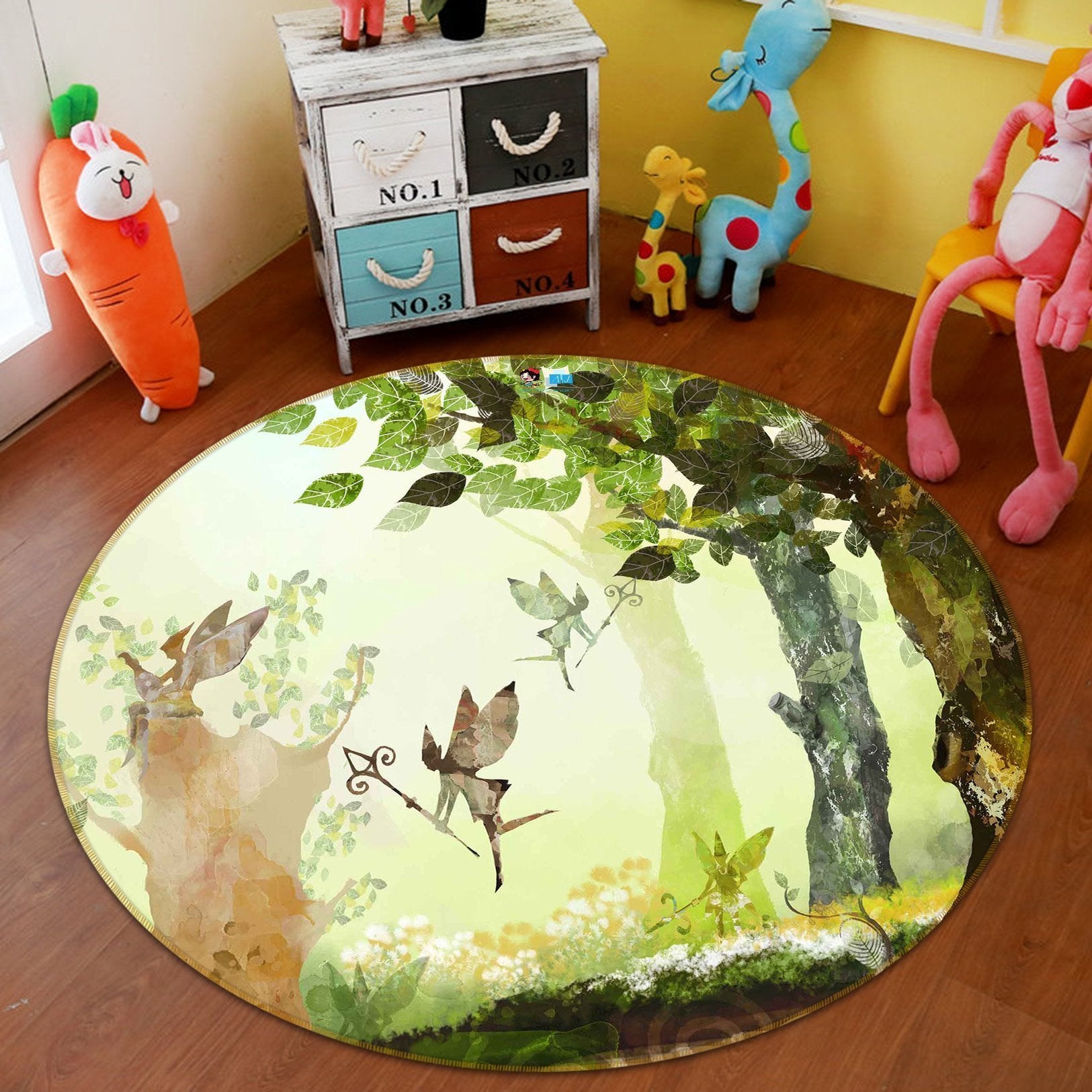 3D Forest Elves 36 Round Non Slip Rug Mat Mat AJ Creativity Home 