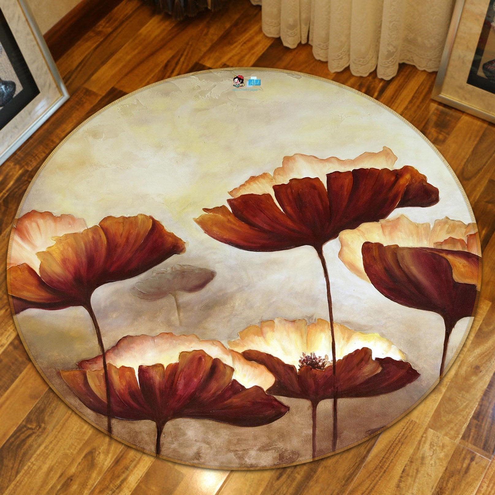 3D Flowers Painting 71 Round Non Slip Rug Mat Mat AJ Creativity Home 