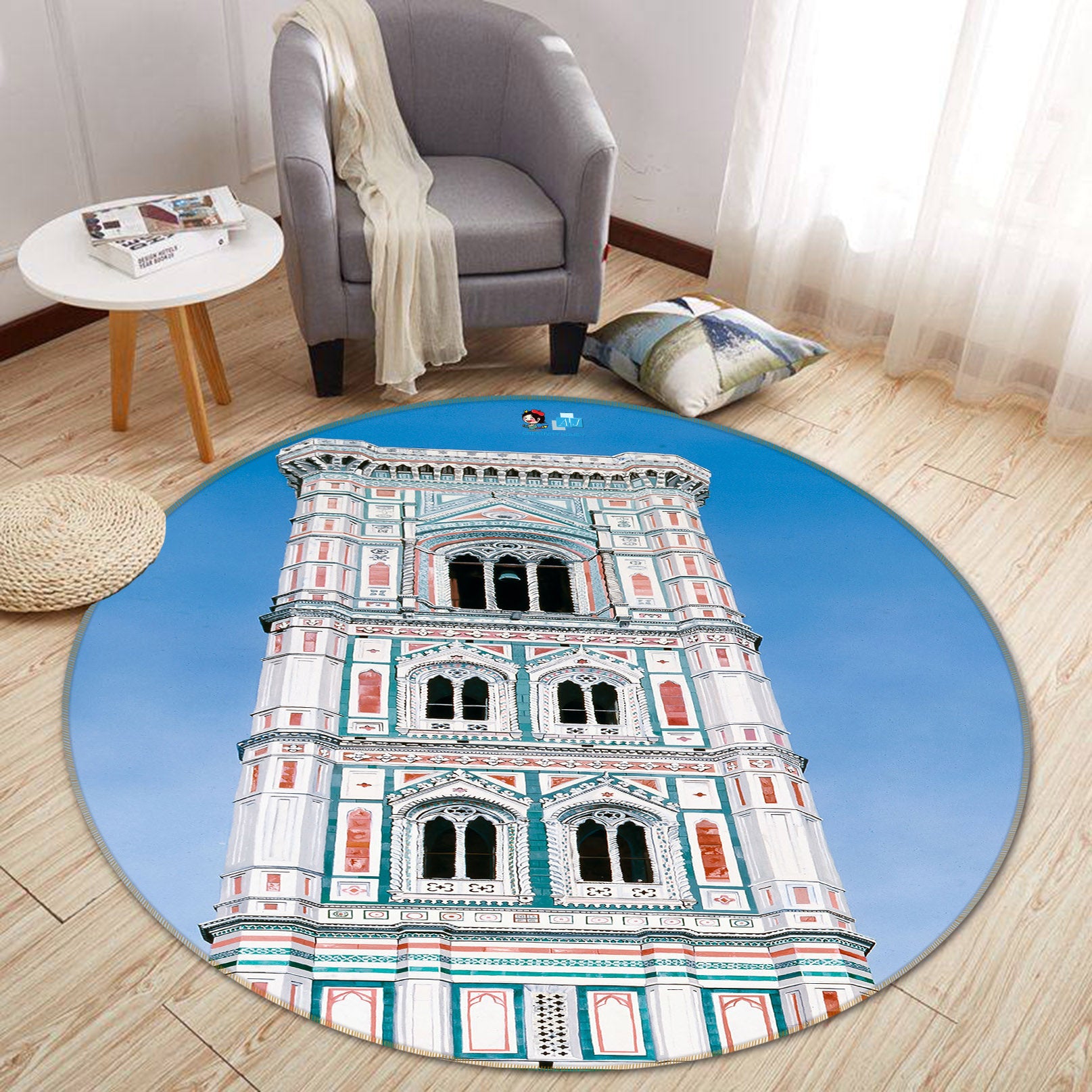 3D White House 11074 Matthew Holden Bates Rug Round Non Slip Rug Mat