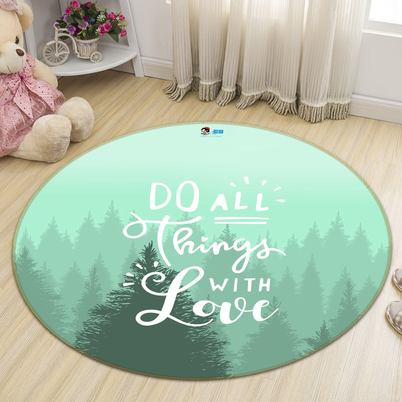 3D Forest Hazy 156 Round Non Slip Rug Mat Mat AJ Creativity Home 