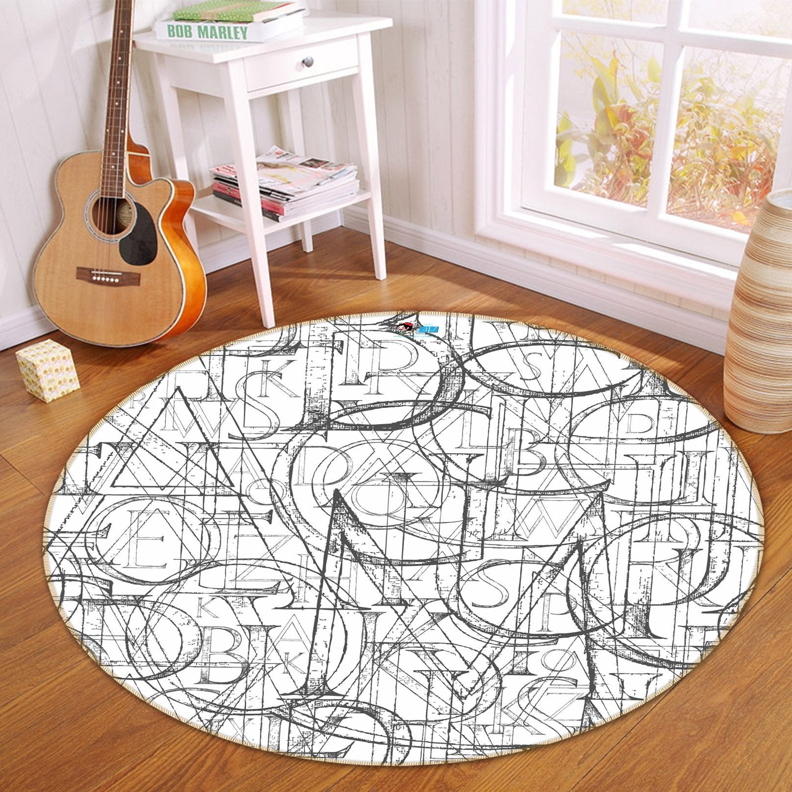 3D Graffiti Letters 269 Round Non Slip Rug Mat Mat AJ Creativity Home 