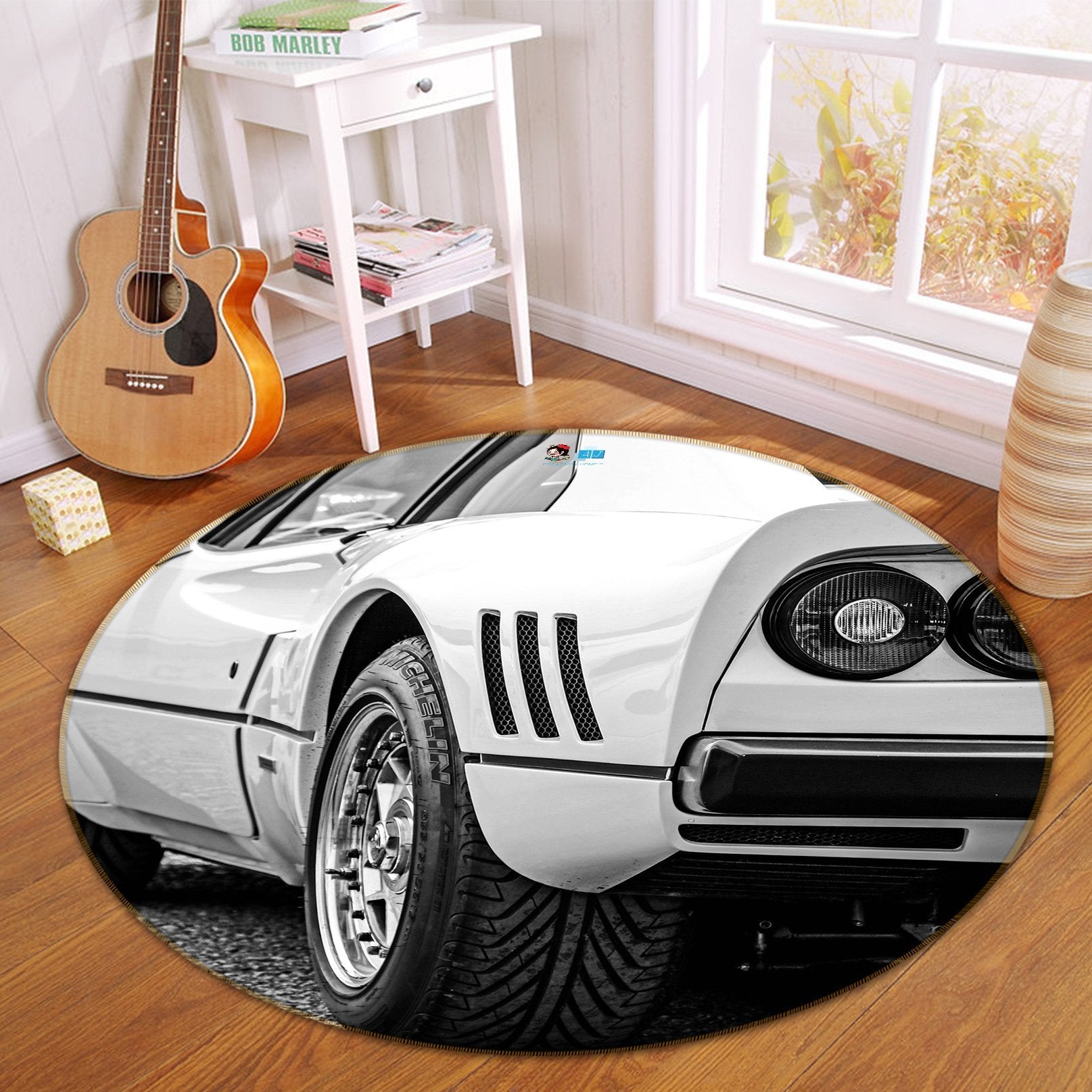 3D White Tail 142 Round Non Slip Rug Mat Mat AJ Creativity Home 