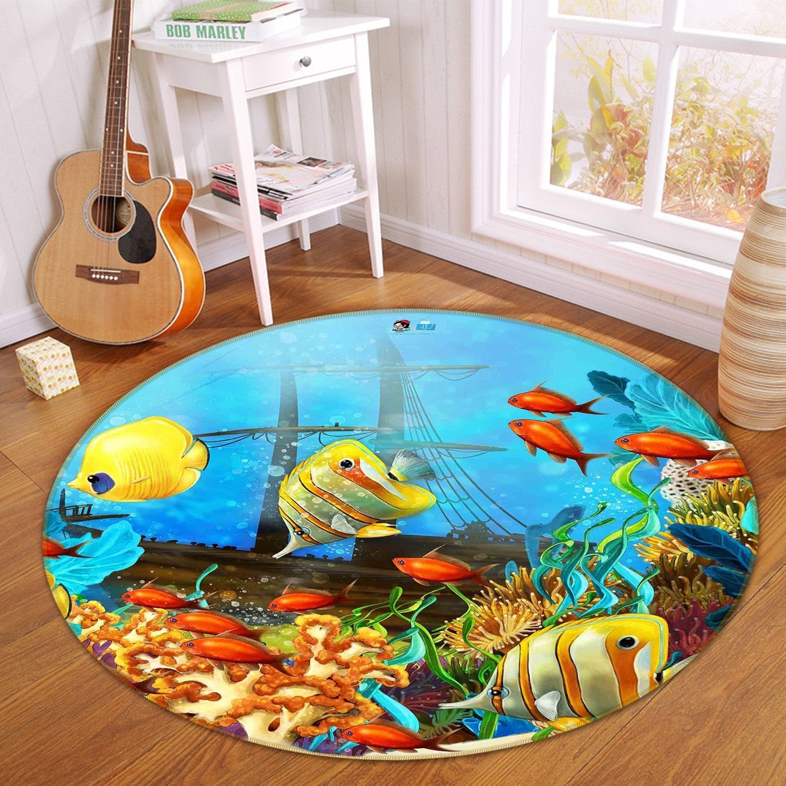 3D Sea Floor Shipwreck 37 Round Non Slip Rug Mat Mat AJ Creativity Home 