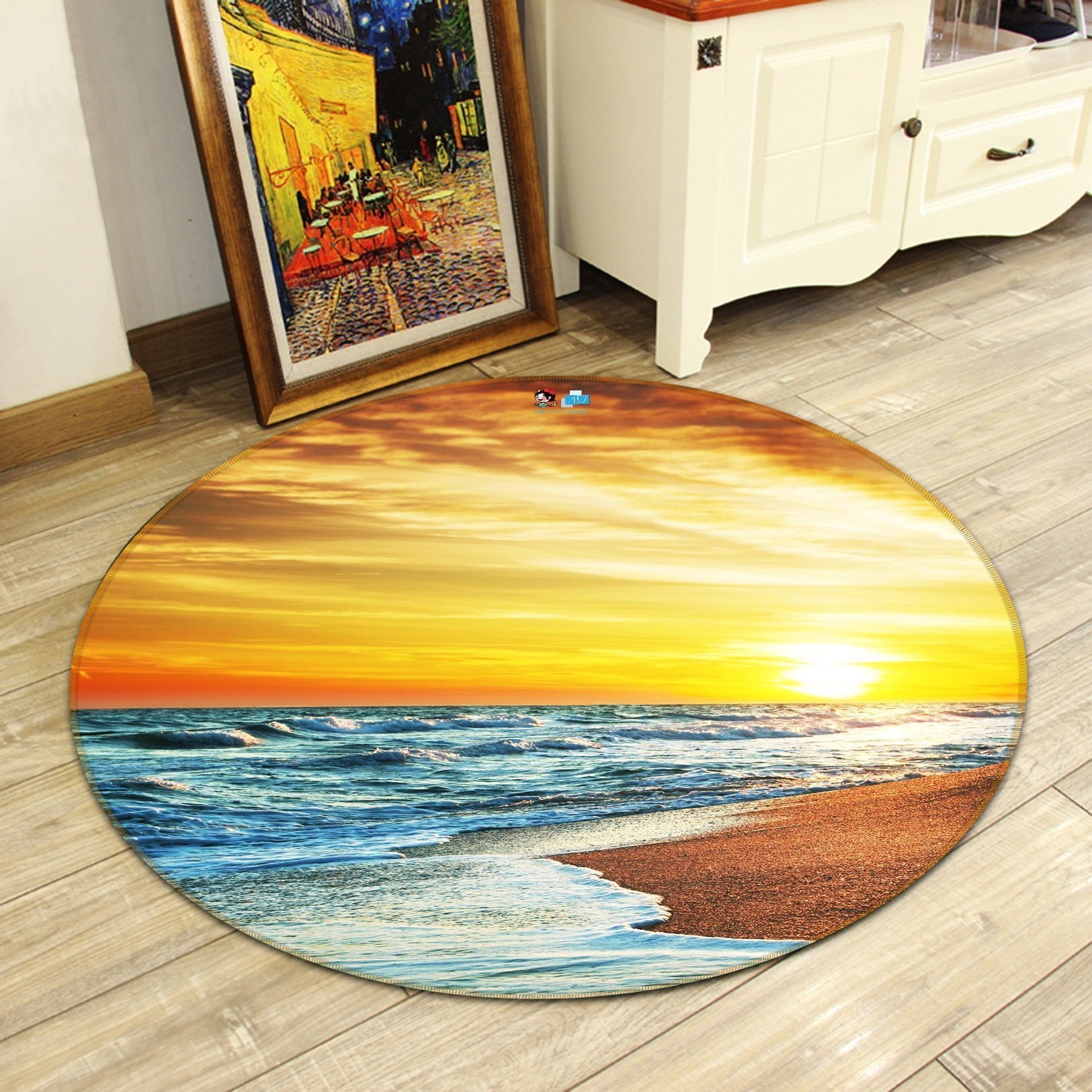 3D Bright Sea 126 Round Non Slip Rug Mat Mat AJ Creativity Home 