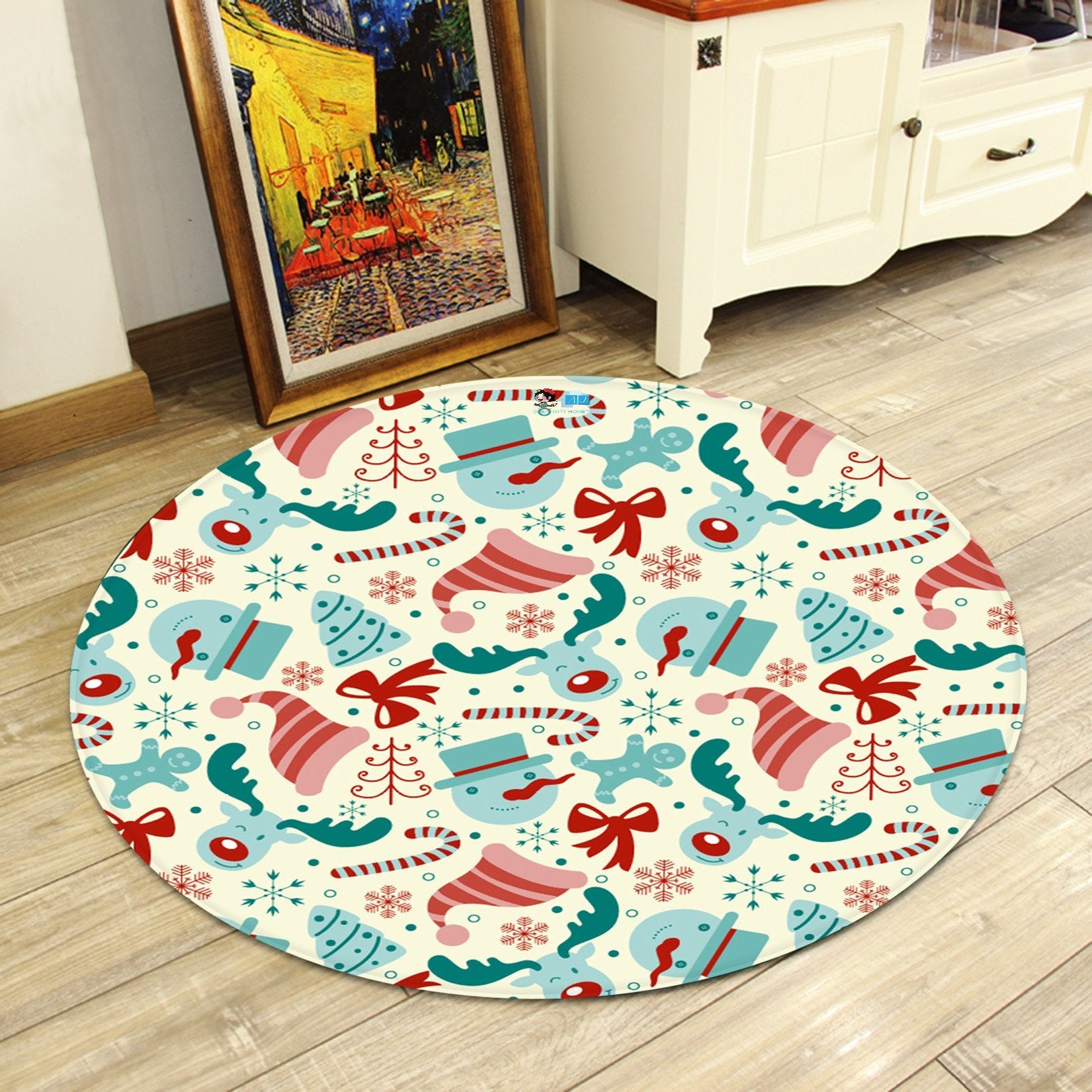 3D Cartoon Red Hat 056 Round Non Slip Rug Mat Mat AJ Creativity Home 