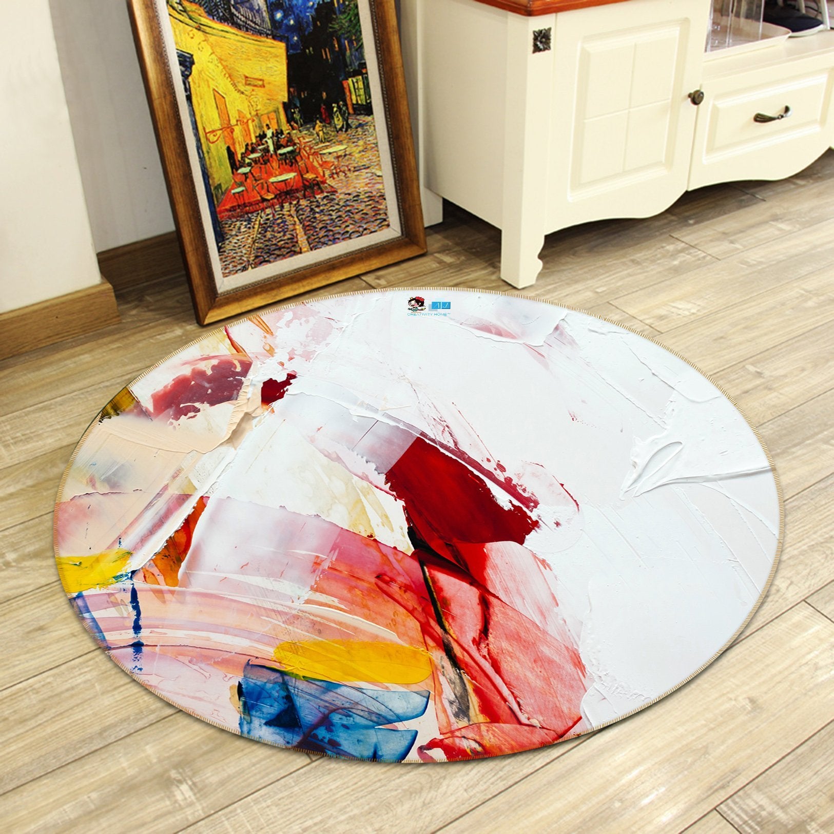 3D Color Smear 114 Round Non Slip Rug Mat Mat AJ Creativity Home 