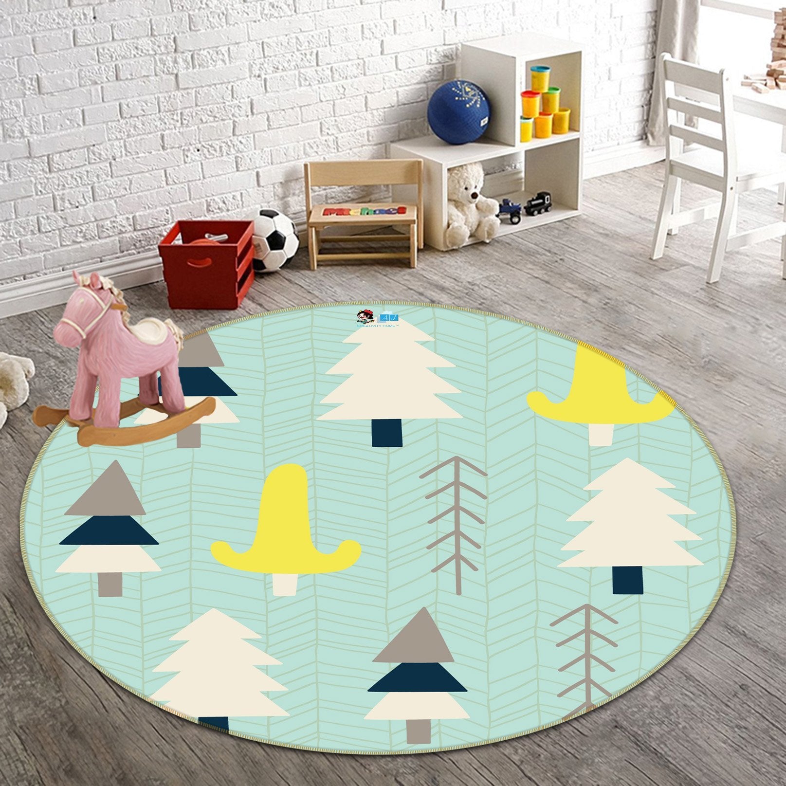 3D Cartoon Tree 260 Round Non Slip Rug Mat Mat AJ Creativity Home 