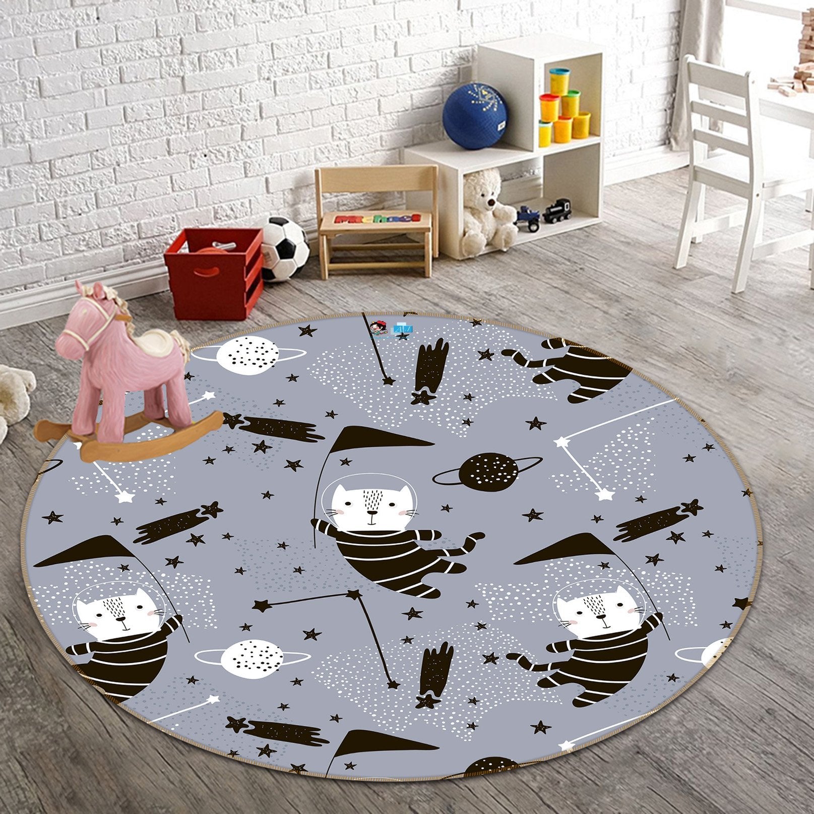 3D Cute Cat 309 Round Non Slip Rug Mat Mat AJ Creativity Home 
