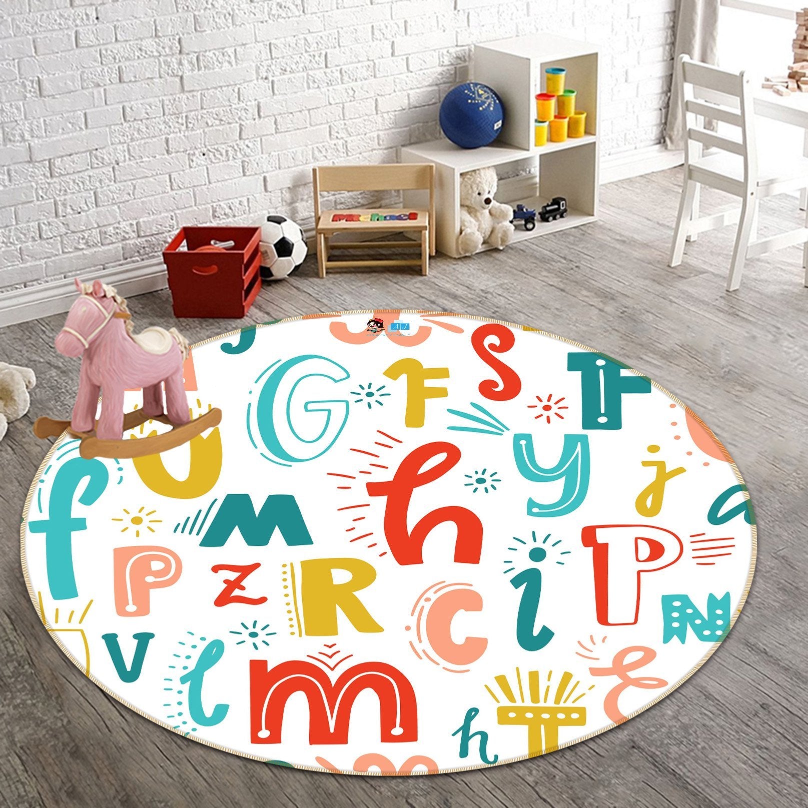 3D Cartoon Letter 305 Round Non Slip Rug Mat Mat AJ Creativity Home 