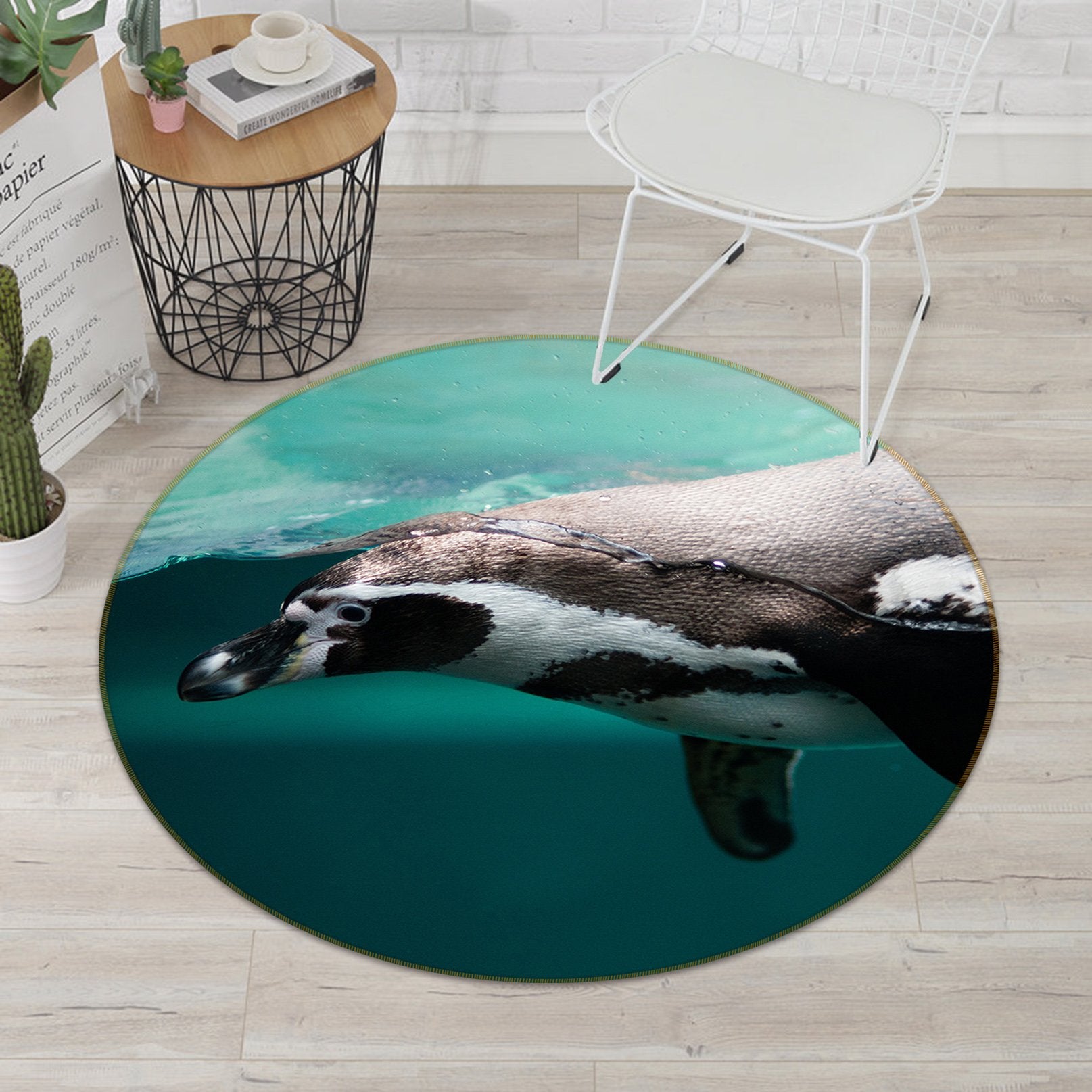3D Sea Dolphin 085 Animal Round Non Slip Rug Mat Mat AJ Creativity Home 