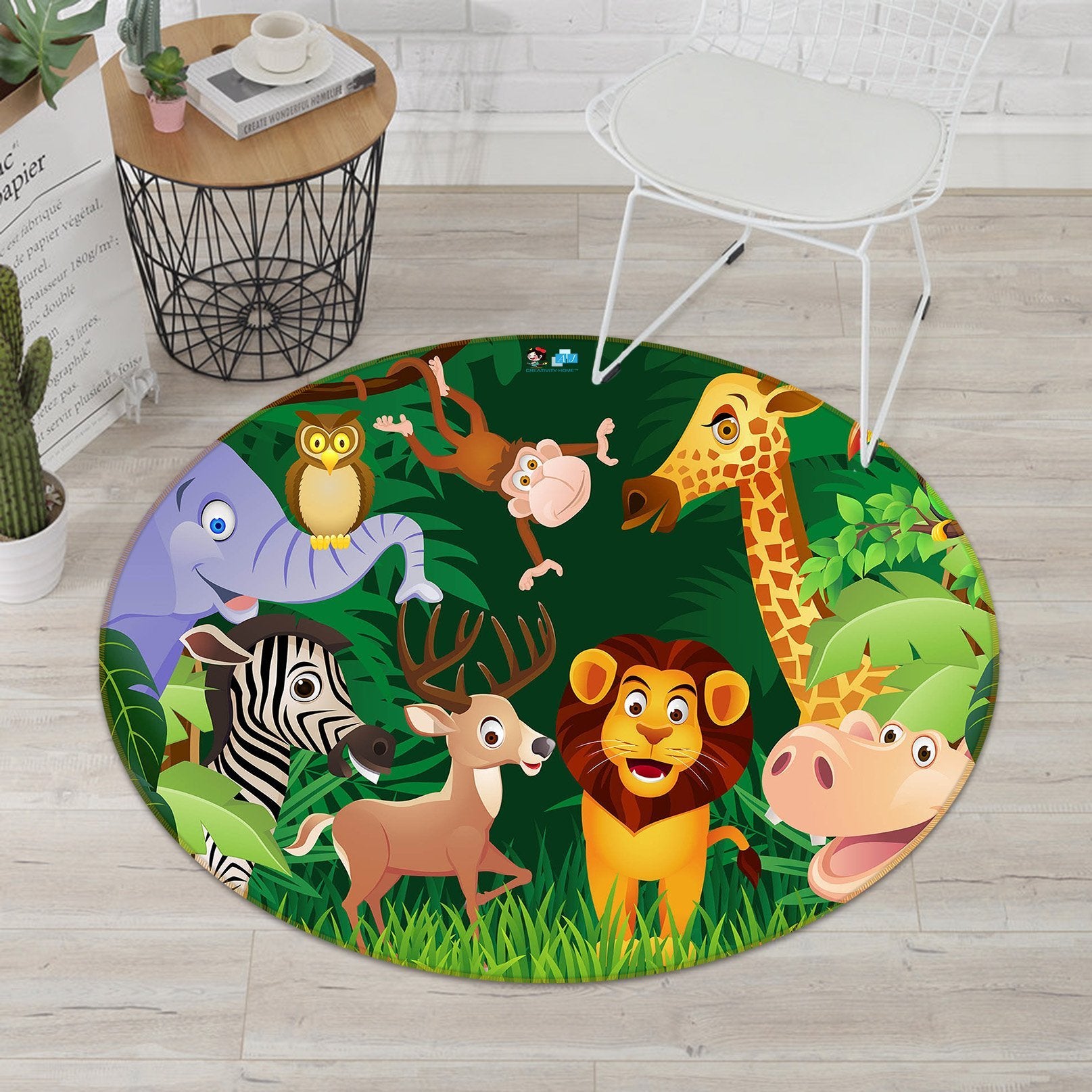3D Cartoon Lion 069 Round Non Slip Rug Mat Mat AJ Creativity Home 