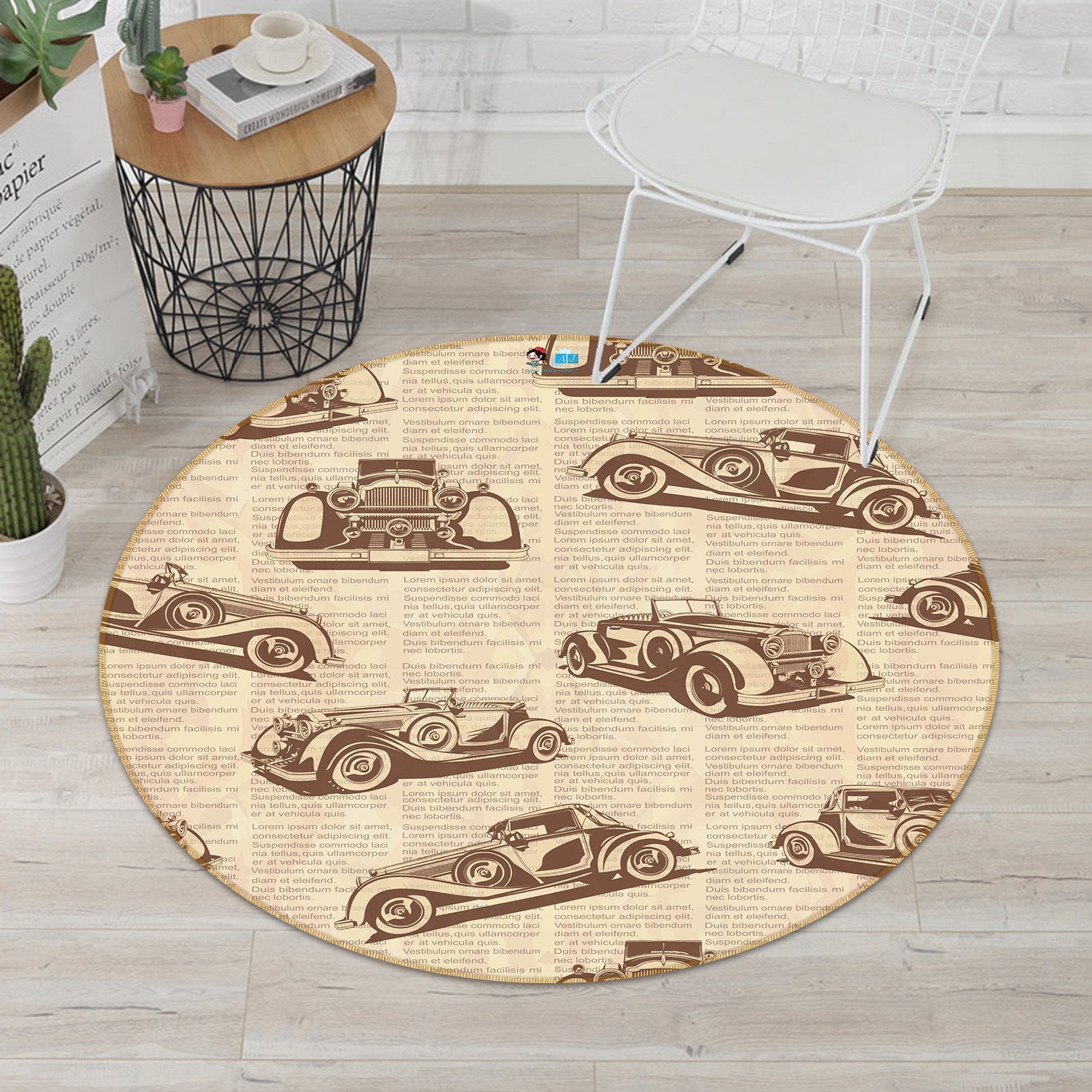 3D Luxury Car Pattern 284 Round Non Slip Rug Mat Mat AJ Creativity Home 