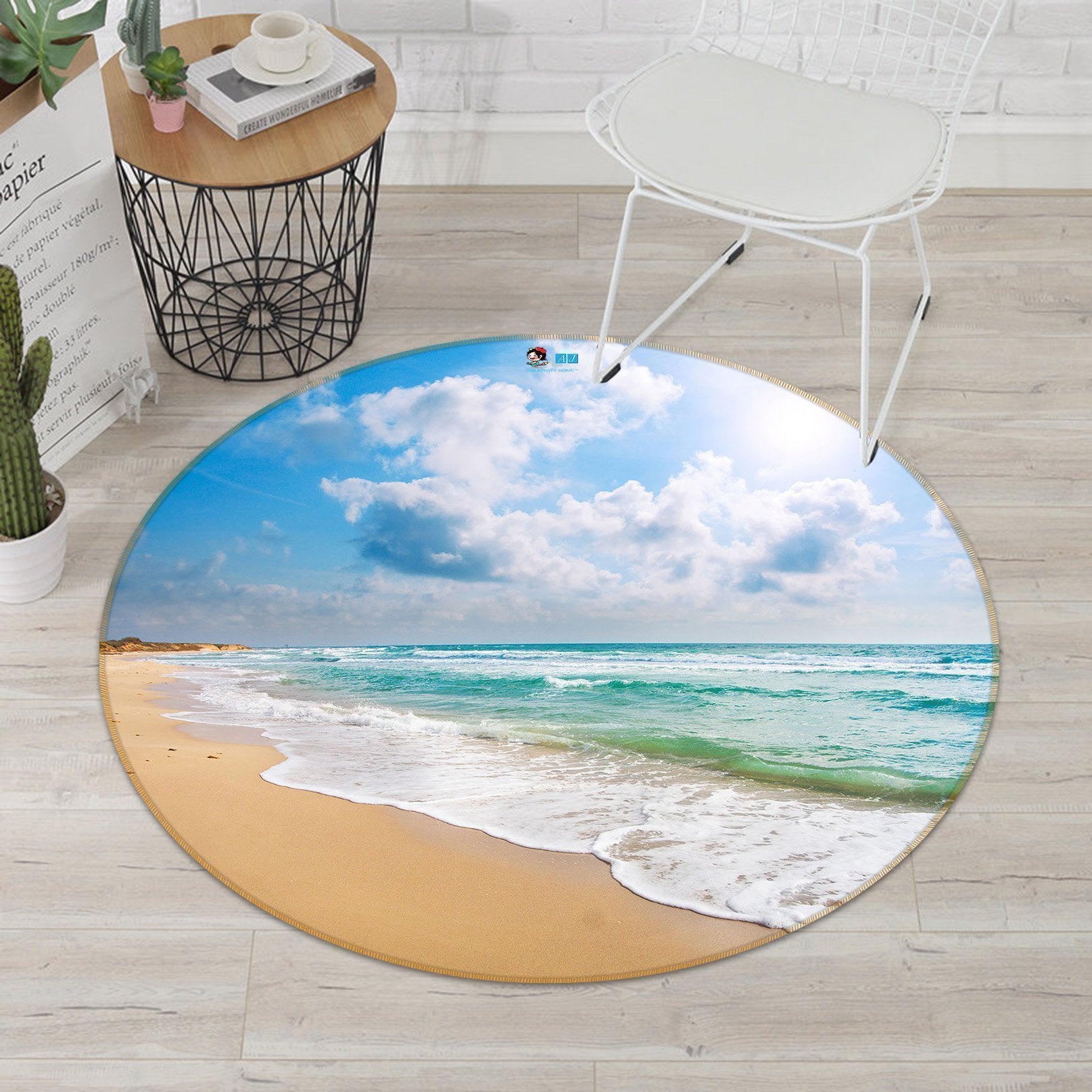 3D Sea Scenery 45 Round Non Slip Rug Mat Mat AJ Creativity Home 