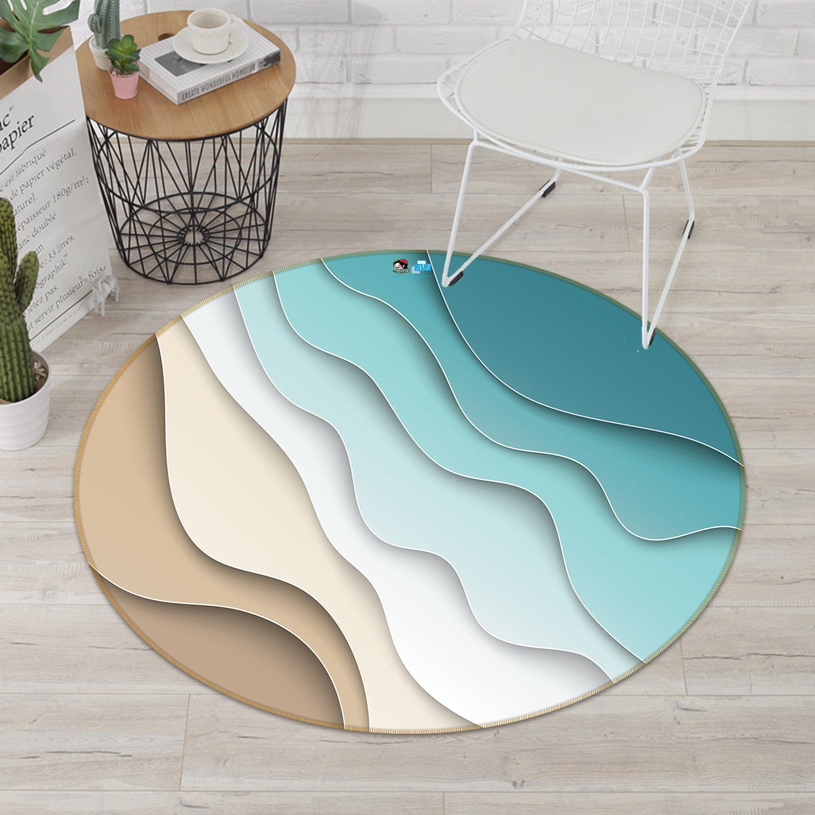 3D Sea Wave Painting 132 Round Non Slip Rug Mat Mat AJ Creativity Home 