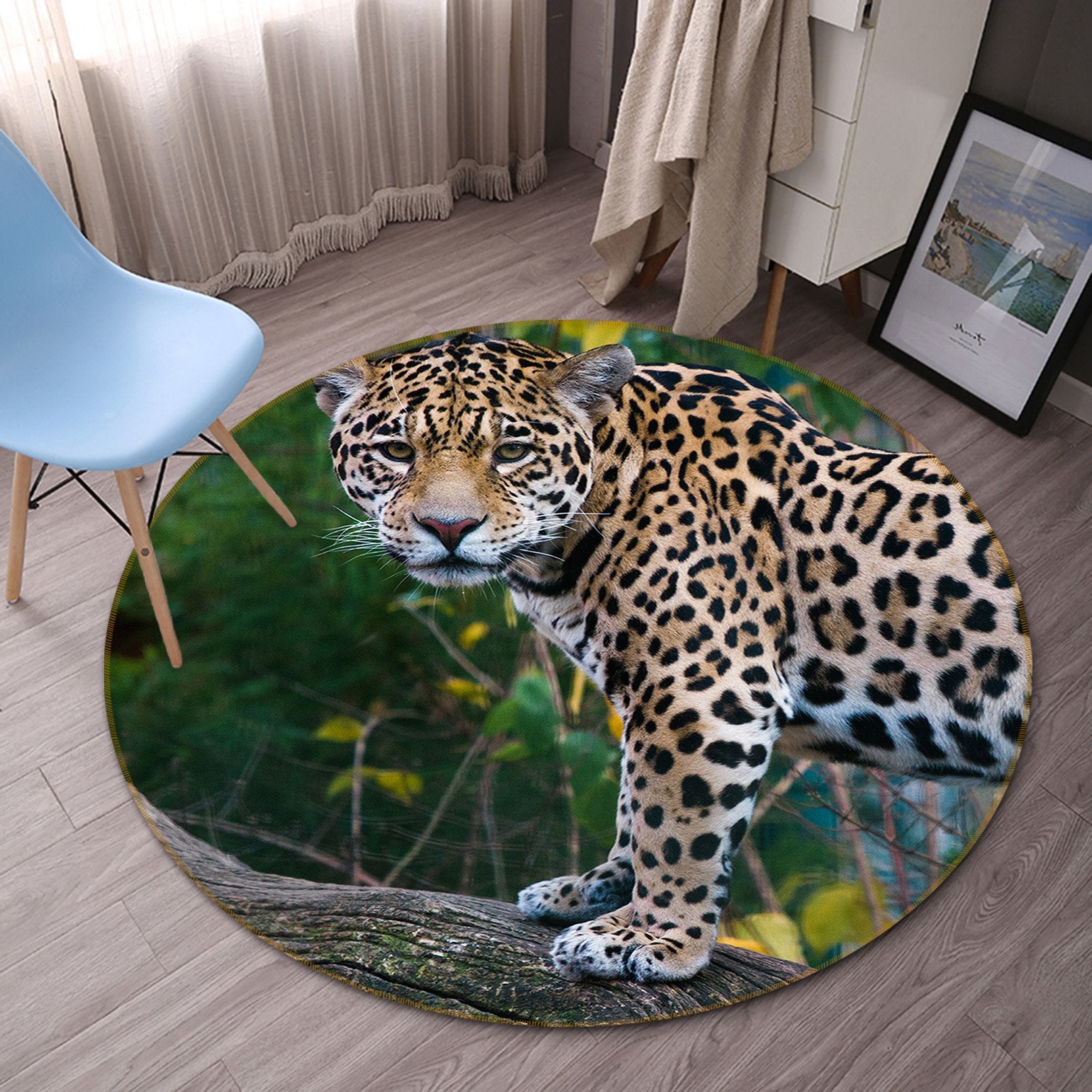 3D Twig Tiger 022 Animal Round Non Slip Rug Mat Mat AJ Creativity Home 