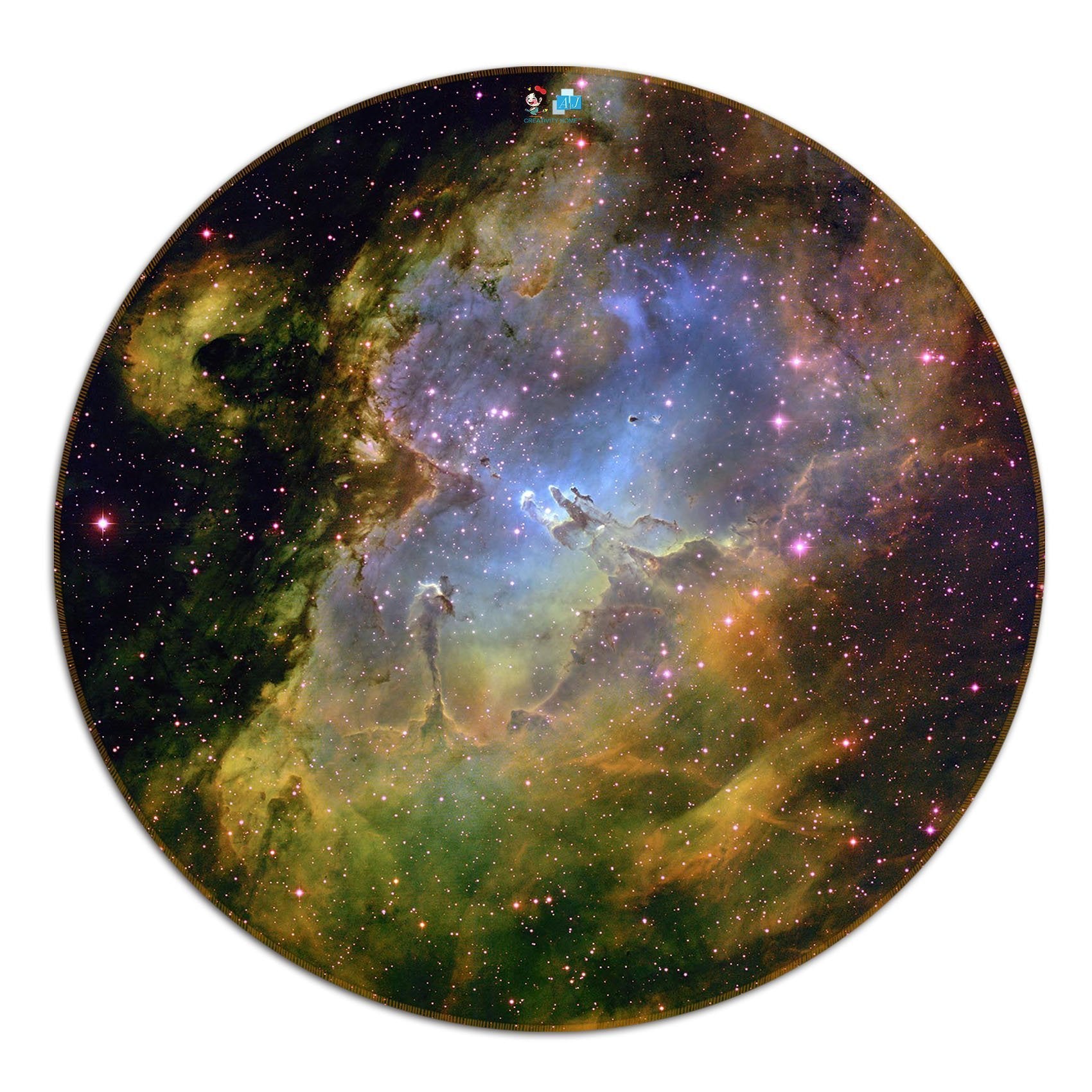 3D Cloudy Nebula 6 Round Non Slip Rug Mat Mat AJ Creativity Home 