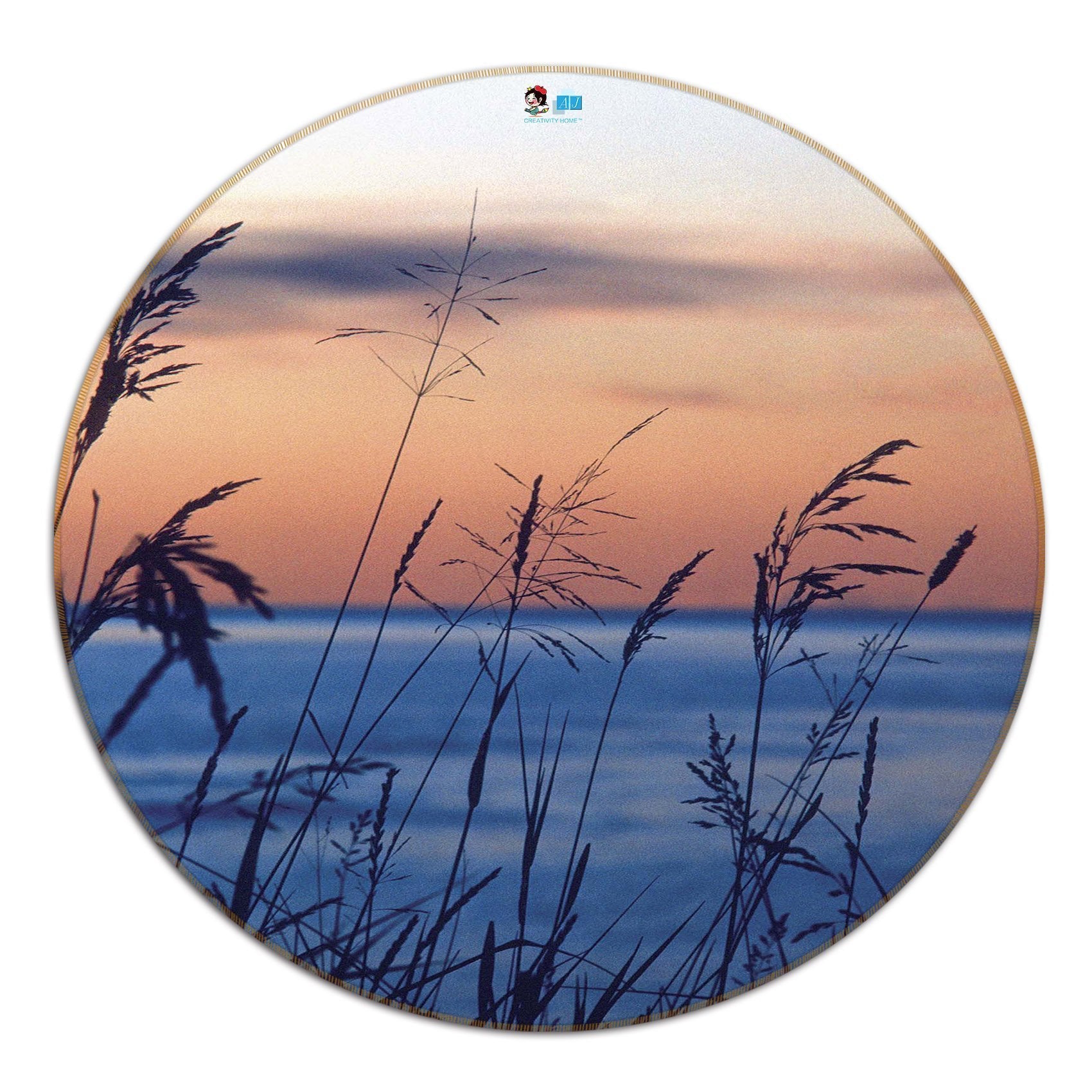 3D Seaside Weeds 132 Round Non Slip Rug Mat Mat AJ Creativity Home 