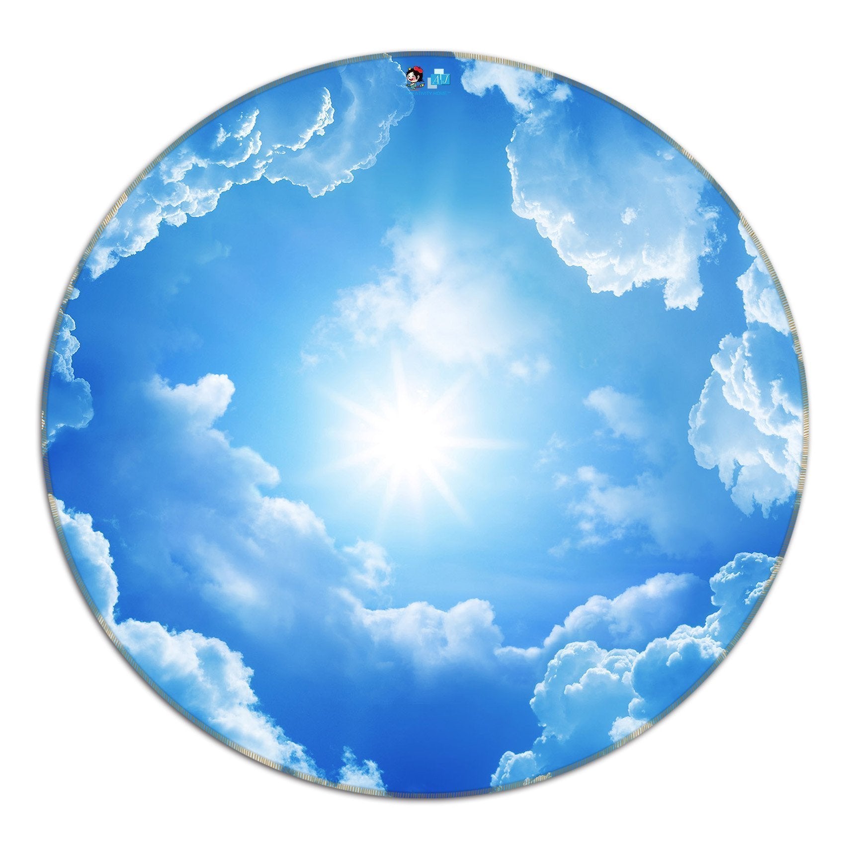 3D Deep Sky Sun 28 Round Non Slip Rug Mat Mat AJ Creativity Home 