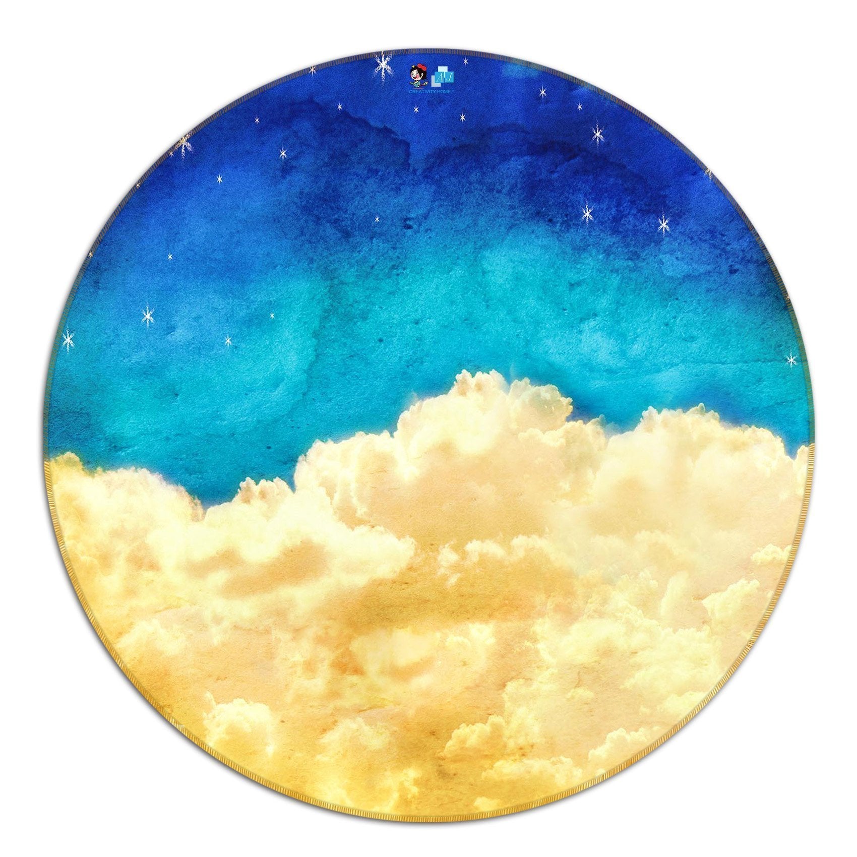 3D Stars Sky Clouds 84 Round Non Slip Rug Mat Mat AJ Creativity Home 