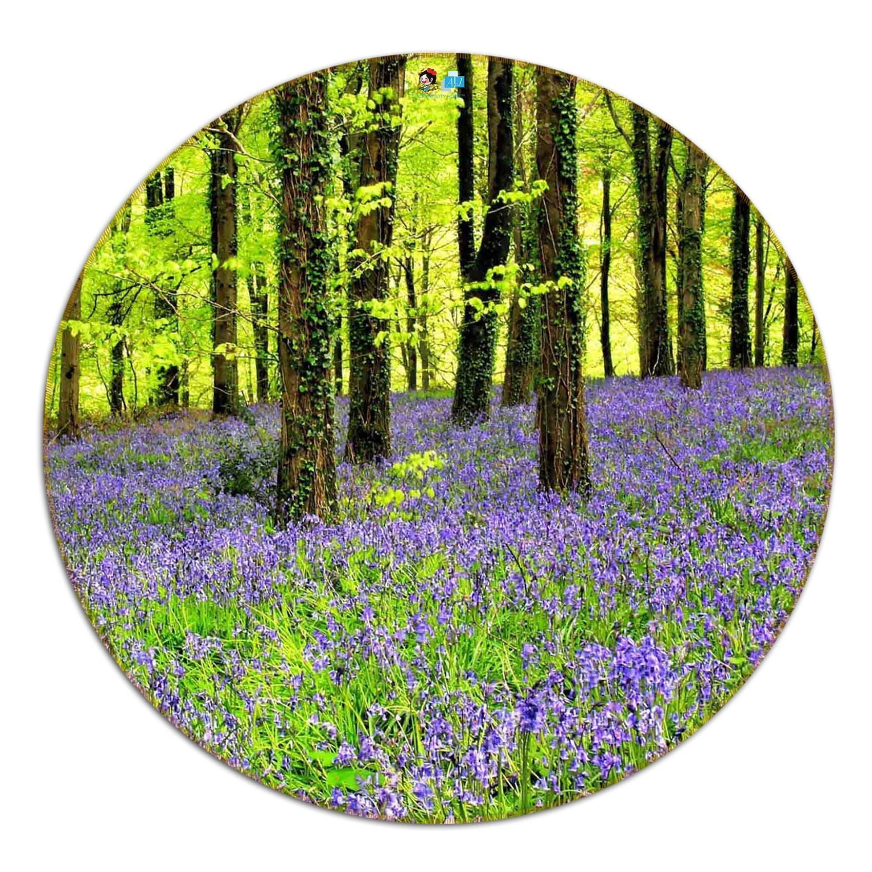 3D Forest Flowers 14 Round Non Slip Rug Mat Mat AJ Creativity Home 