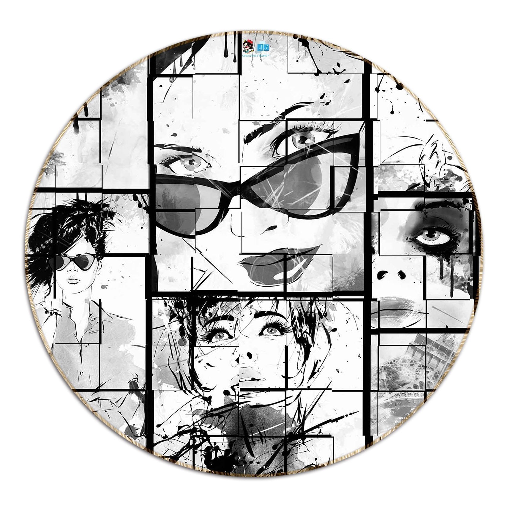 3D Graffiti Fashion Girls 73 Round Non Slip Rug Mat Mat AJ Creativity Home 
