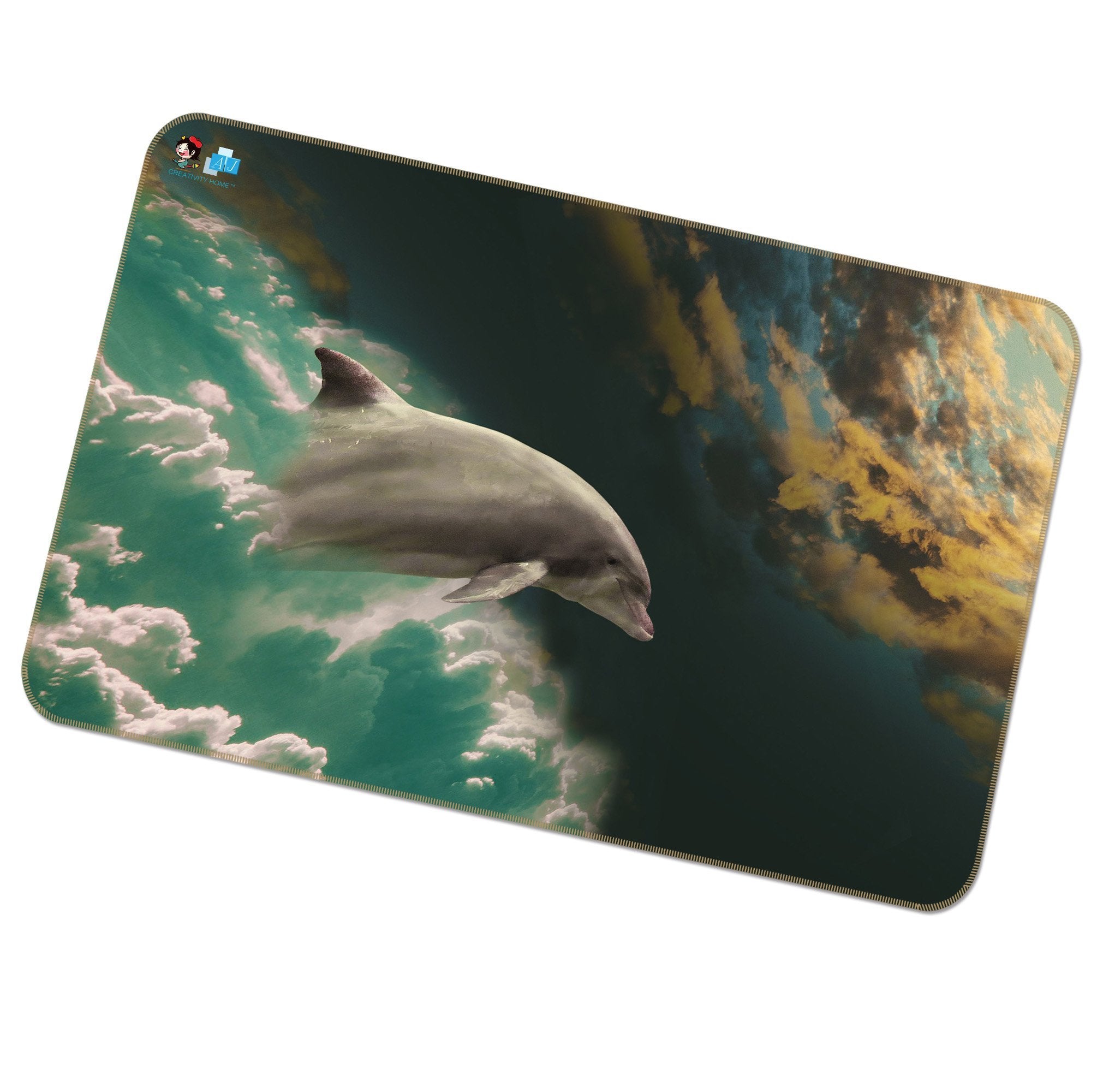 3D Dolphin Cloud 245 Non Slip Rug Mat Mat AJ Creativity Home 