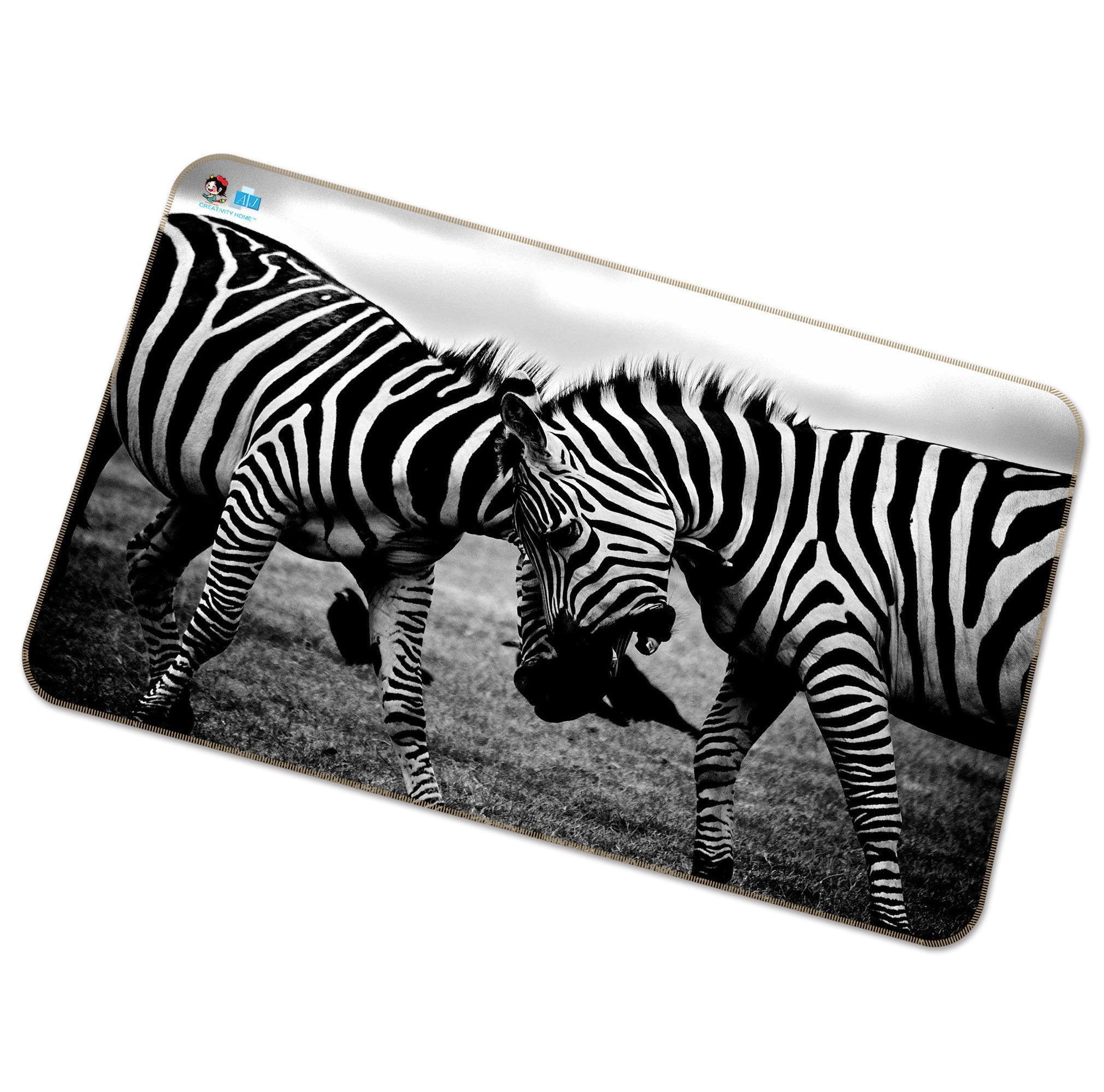 3D Fighting Zebras 256 Non Slip Rug Mat Mat AJ Creativity Home 