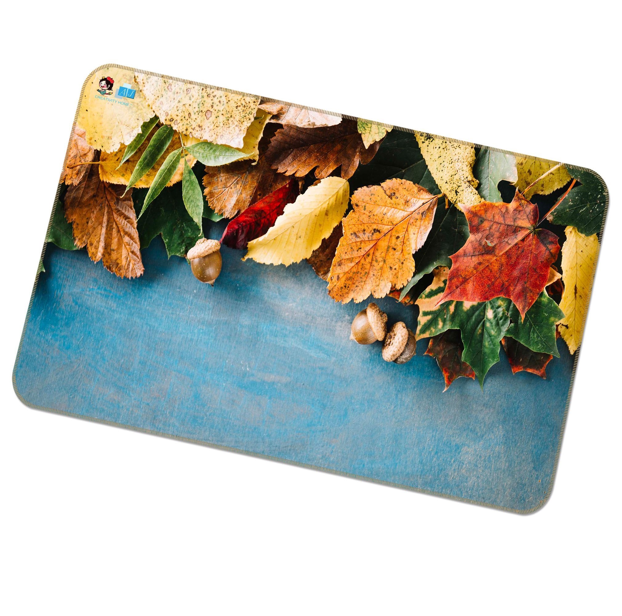 3D Leaf Pine Nuts 195 Non Slip Rug Mat Mat AJ Creativity Home 