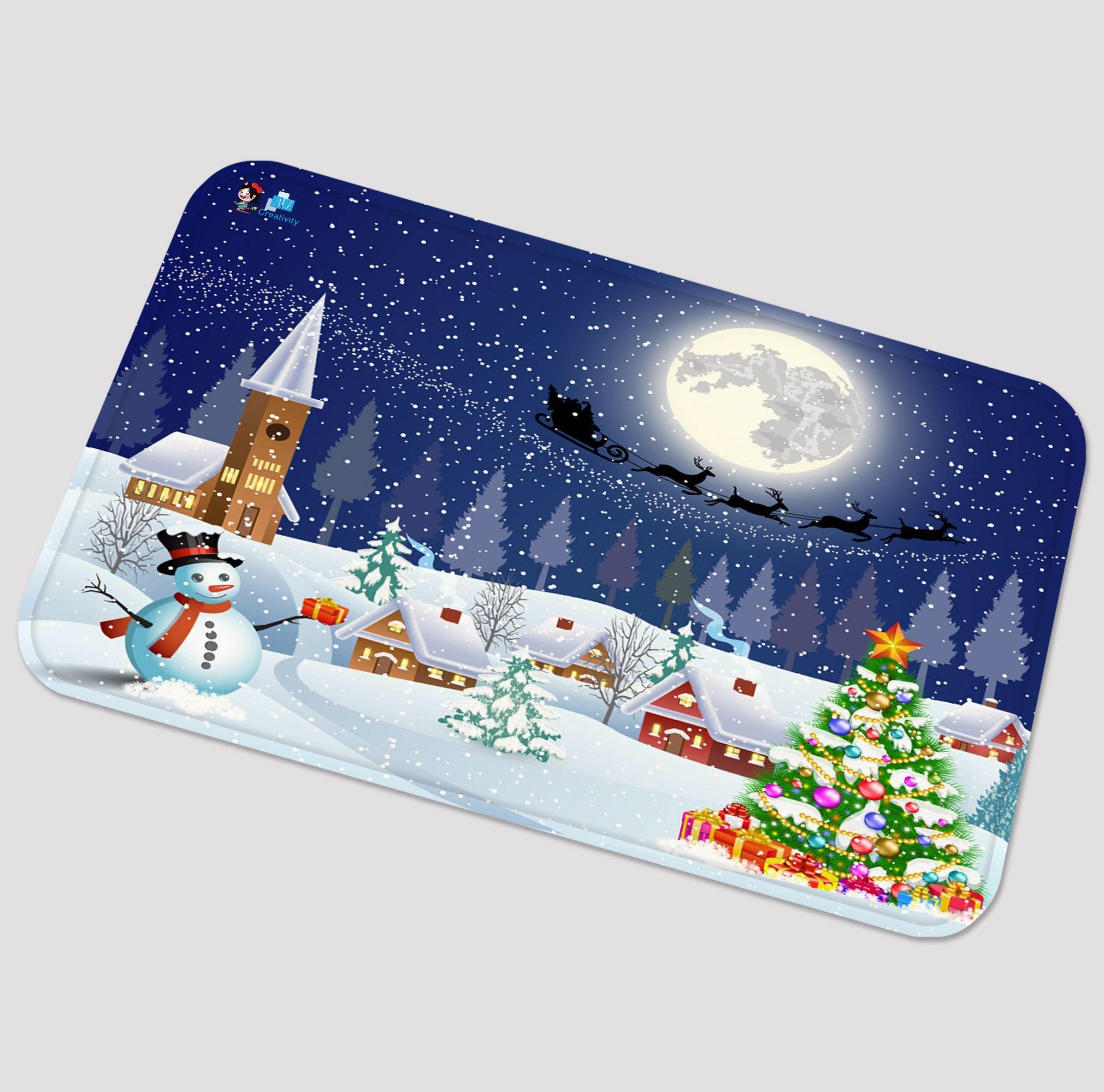 3D Christmas Eve Scenery 93 Non Slip Rug Mat Mat AJ Creativity Home 