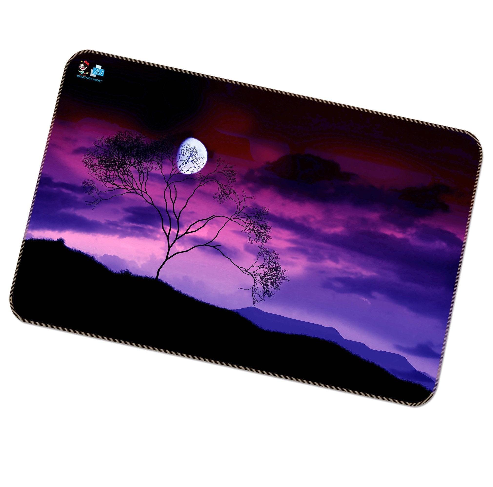 3D Purple Sky Bright Moon 133 Non Slip Rug Mat Mat AJ Creativity Home 