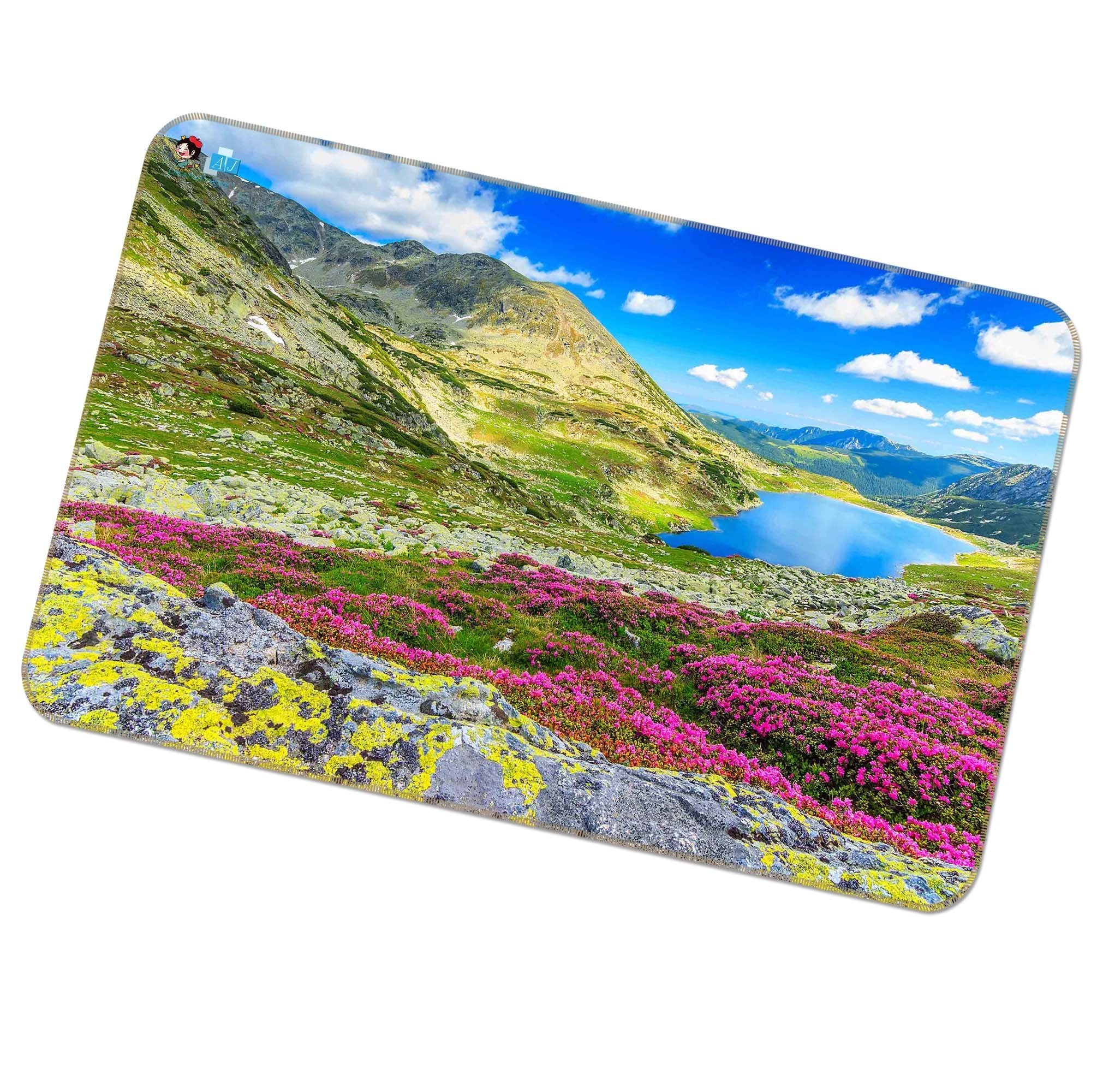 3D Flower Field Lake 377 Non Slip Rug Mat Mat AJ Creativity Home 