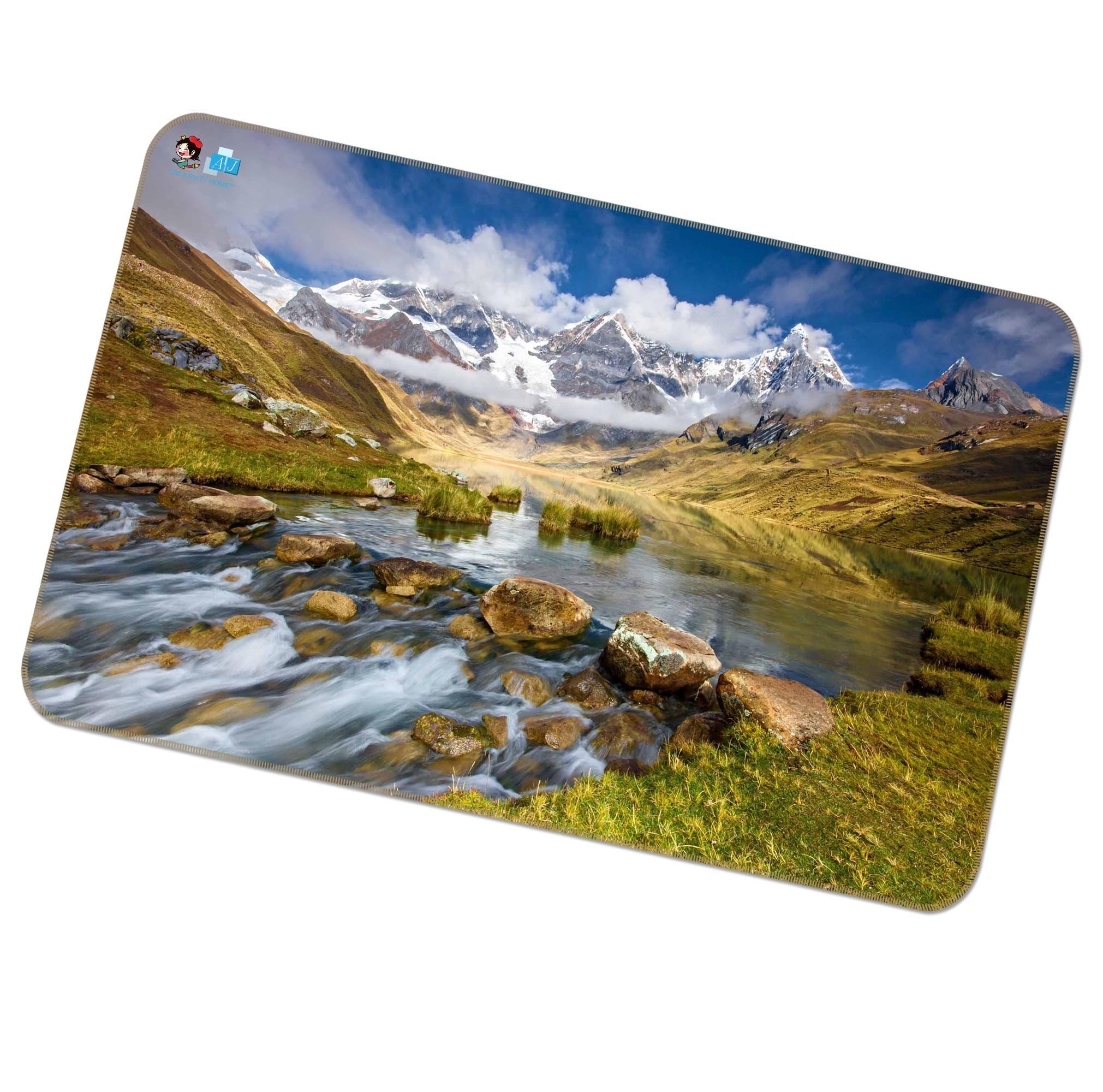 3D Snow Mountain Lake 370 Non Slip Rug Mat Mat AJ Creativity Home 