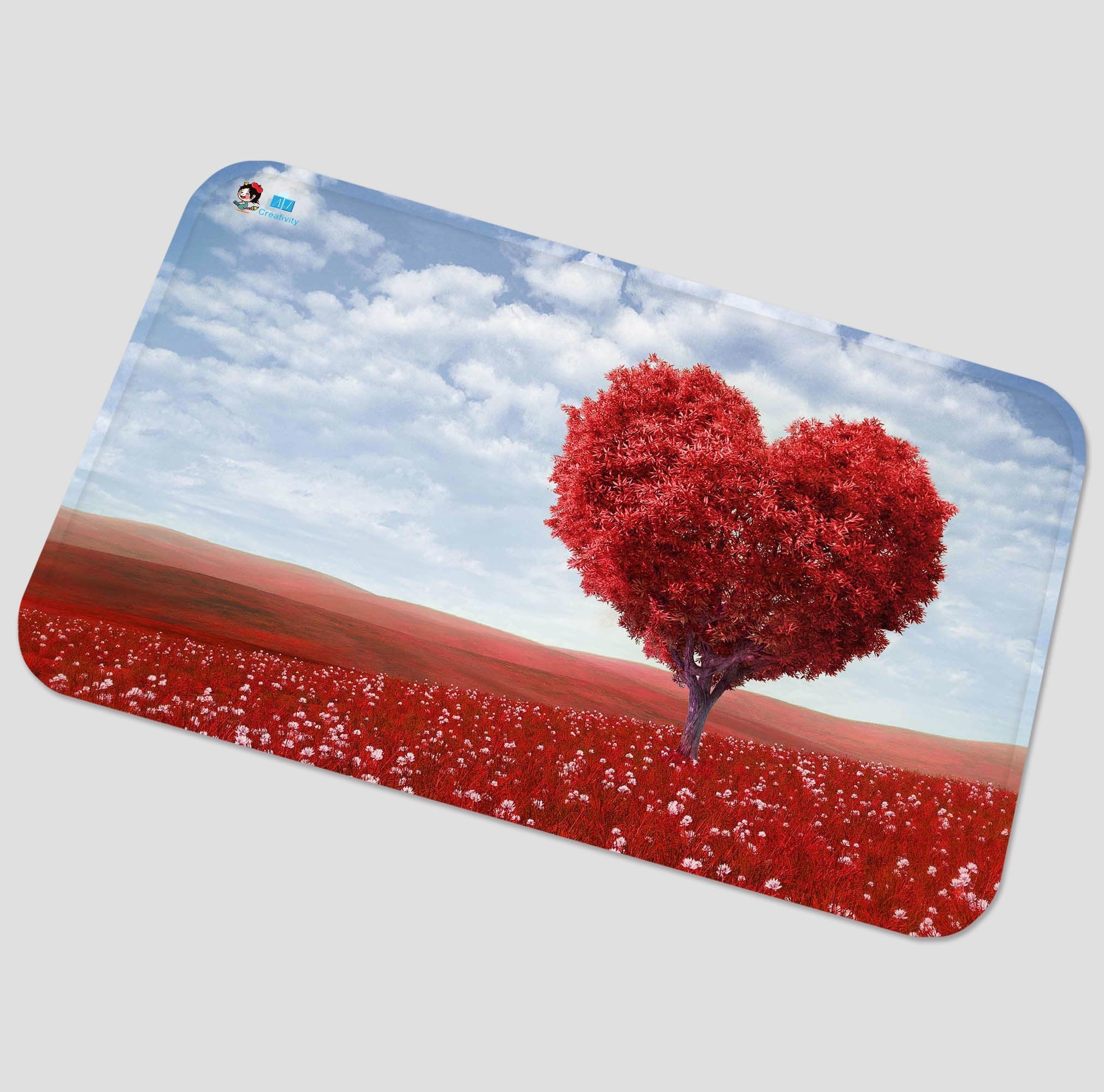 3D Red Heart Shaped Tree 49 Non Slip Rug Mat Mat AJ Creativity Home 