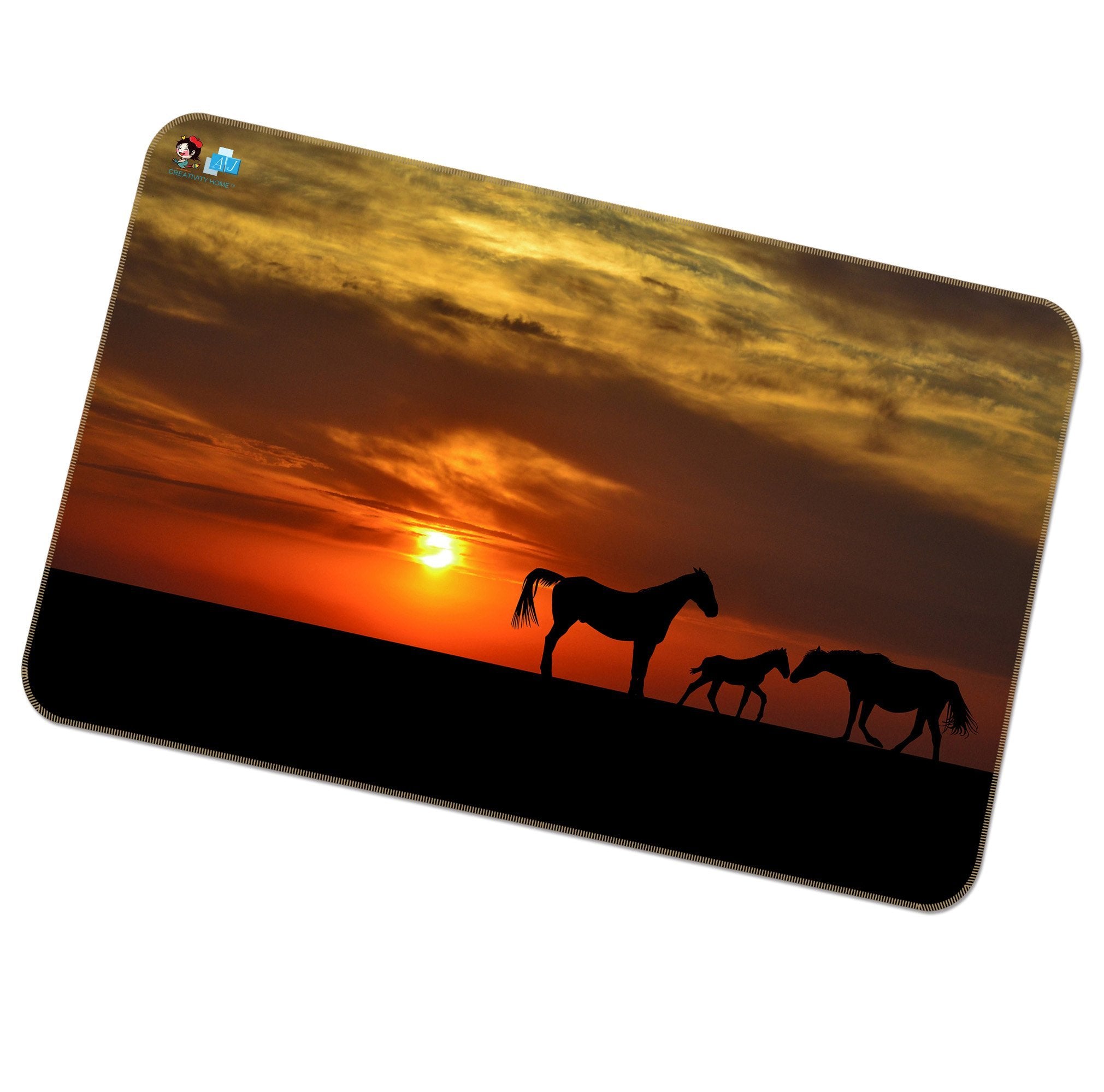 3D Sunset Horse 128 Non Slip Rug Mat Mat AJ Creativity Home 