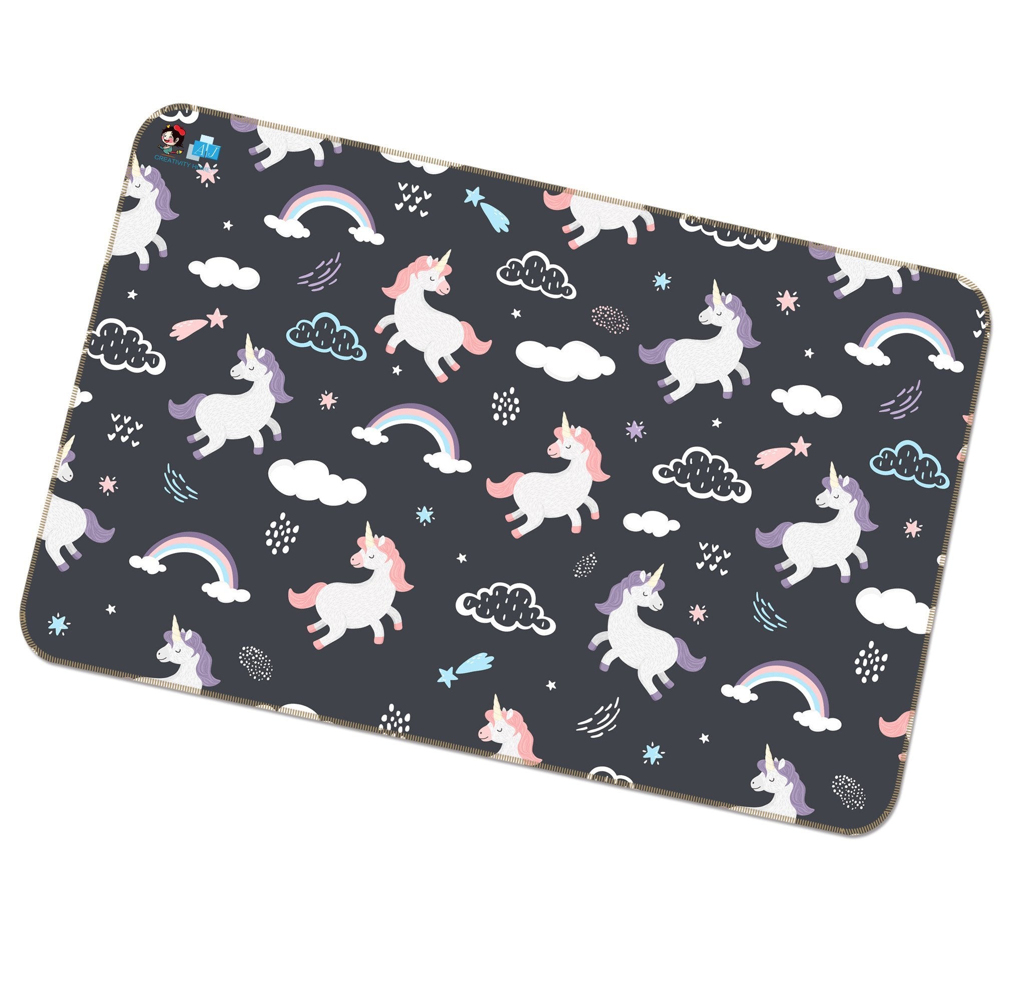 3D Rainbow Unicorn 125 Non Slip Rug Mat Mat AJ Creativity Home 