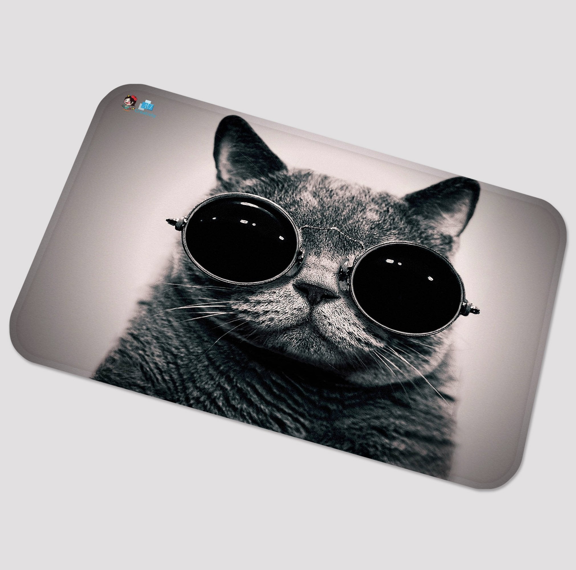 3D Wearing Glasses Cat 51 Non Slip Rug Mat Mat AJ Creativity Home 