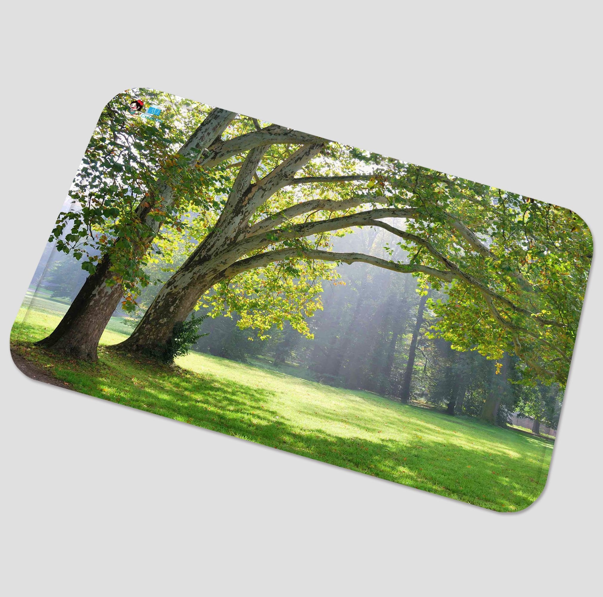 3D Lawn Trees Sunshine 9 Non Slip Rug Mat Mat AJ Creativity Home 