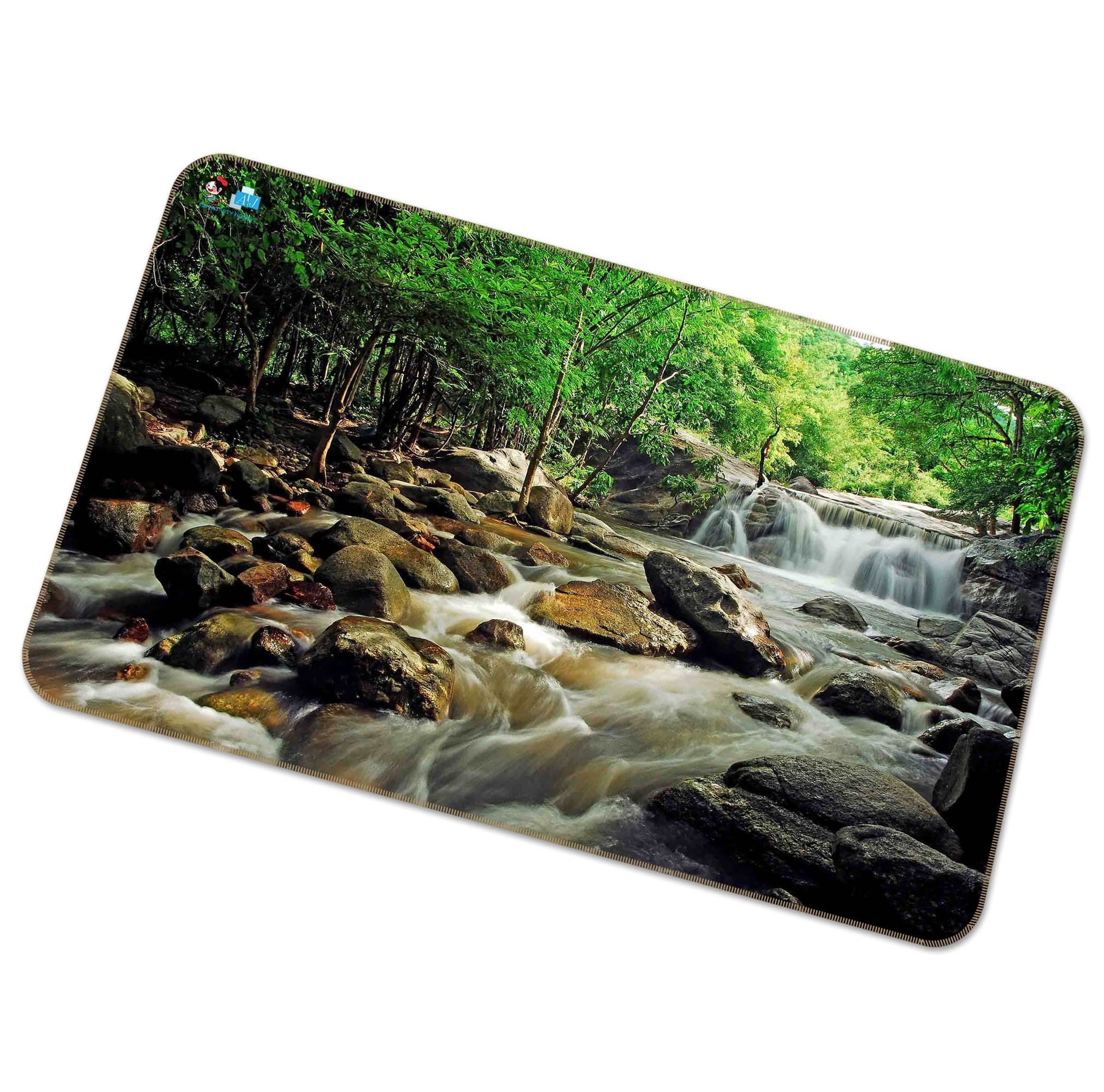3D Forest River 235 Non Slip Rug Mat Mat AJ Creativity Home 