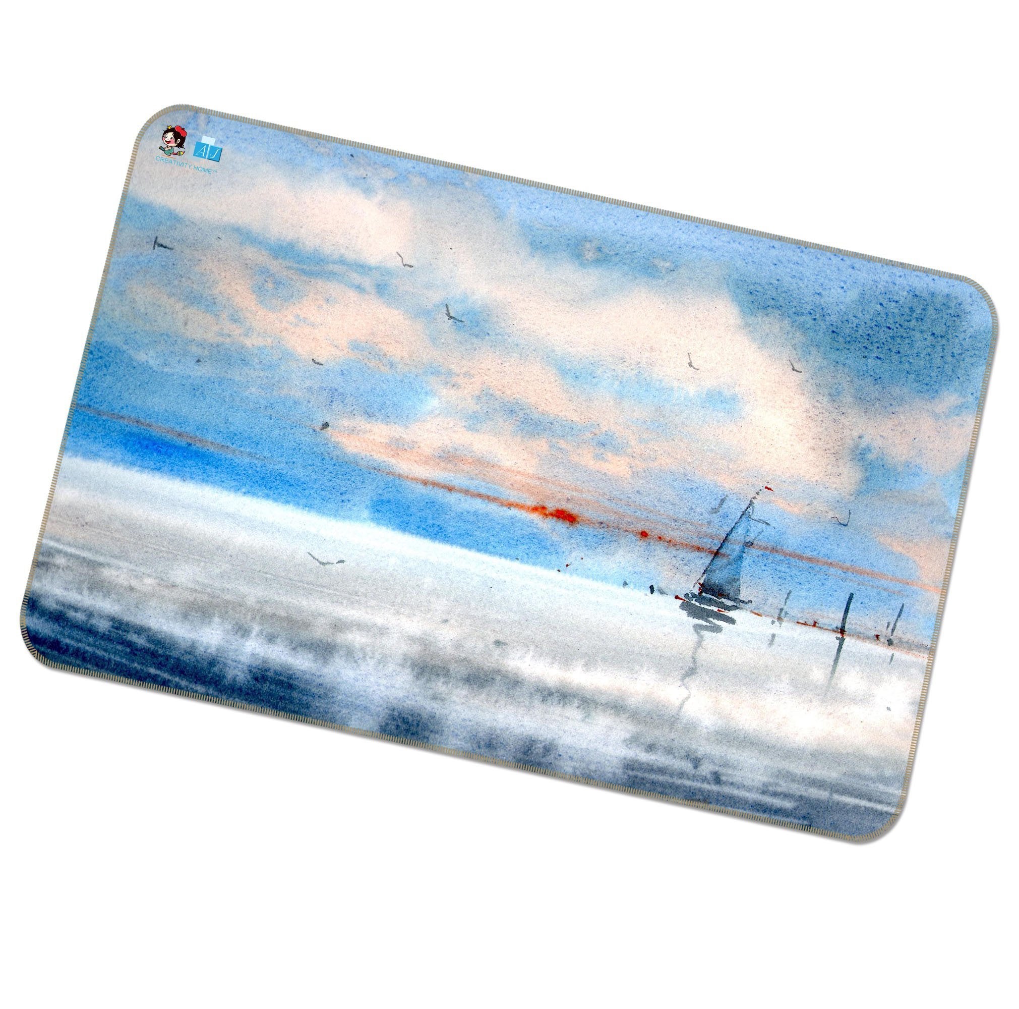 3D Bird Boat 218 Non Slip Rug Mat Mat AJ Creativity Home 