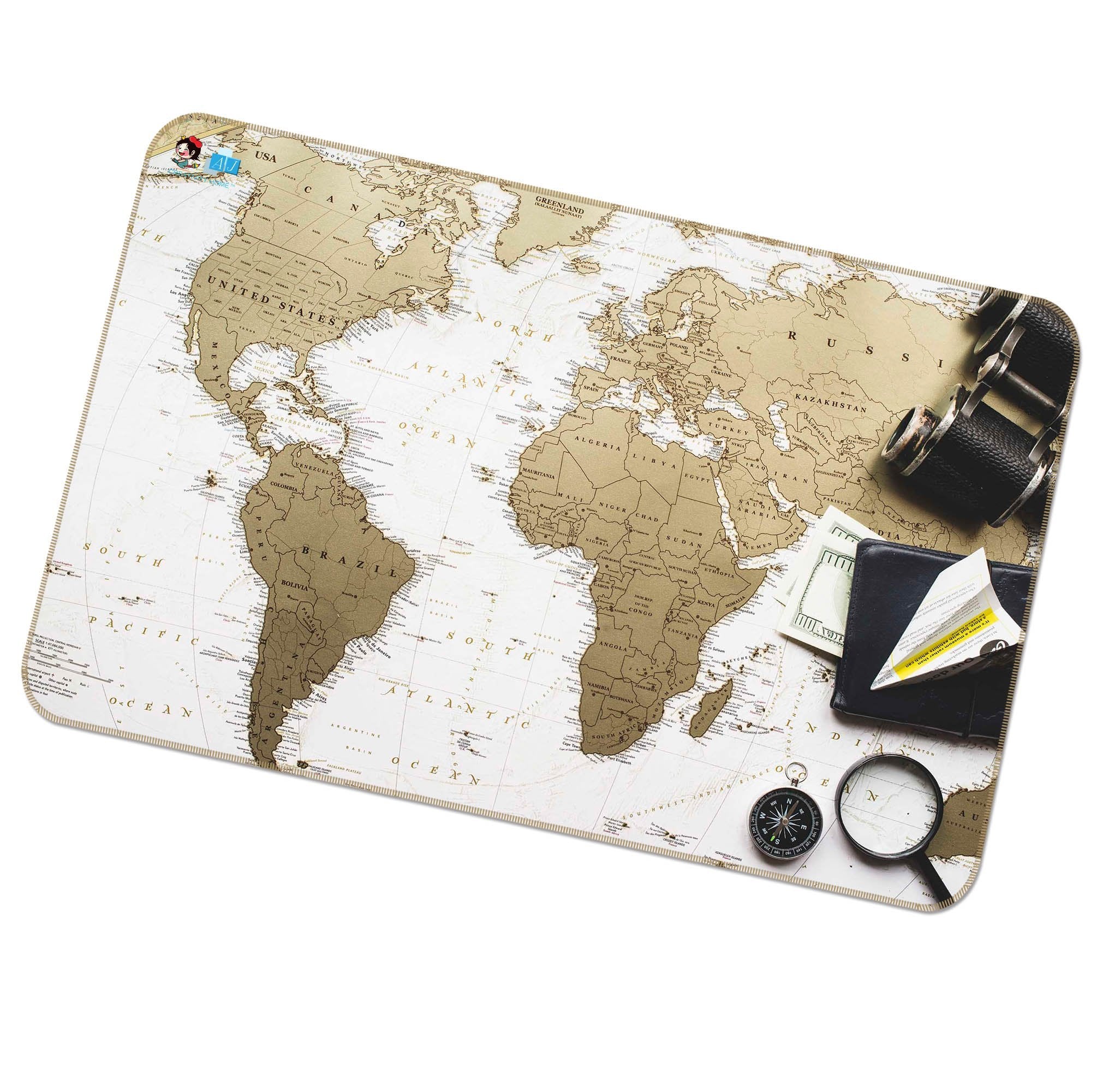 3D Gray Map 288 Non Slip Rug Mat Mat AJ Creativity Home 