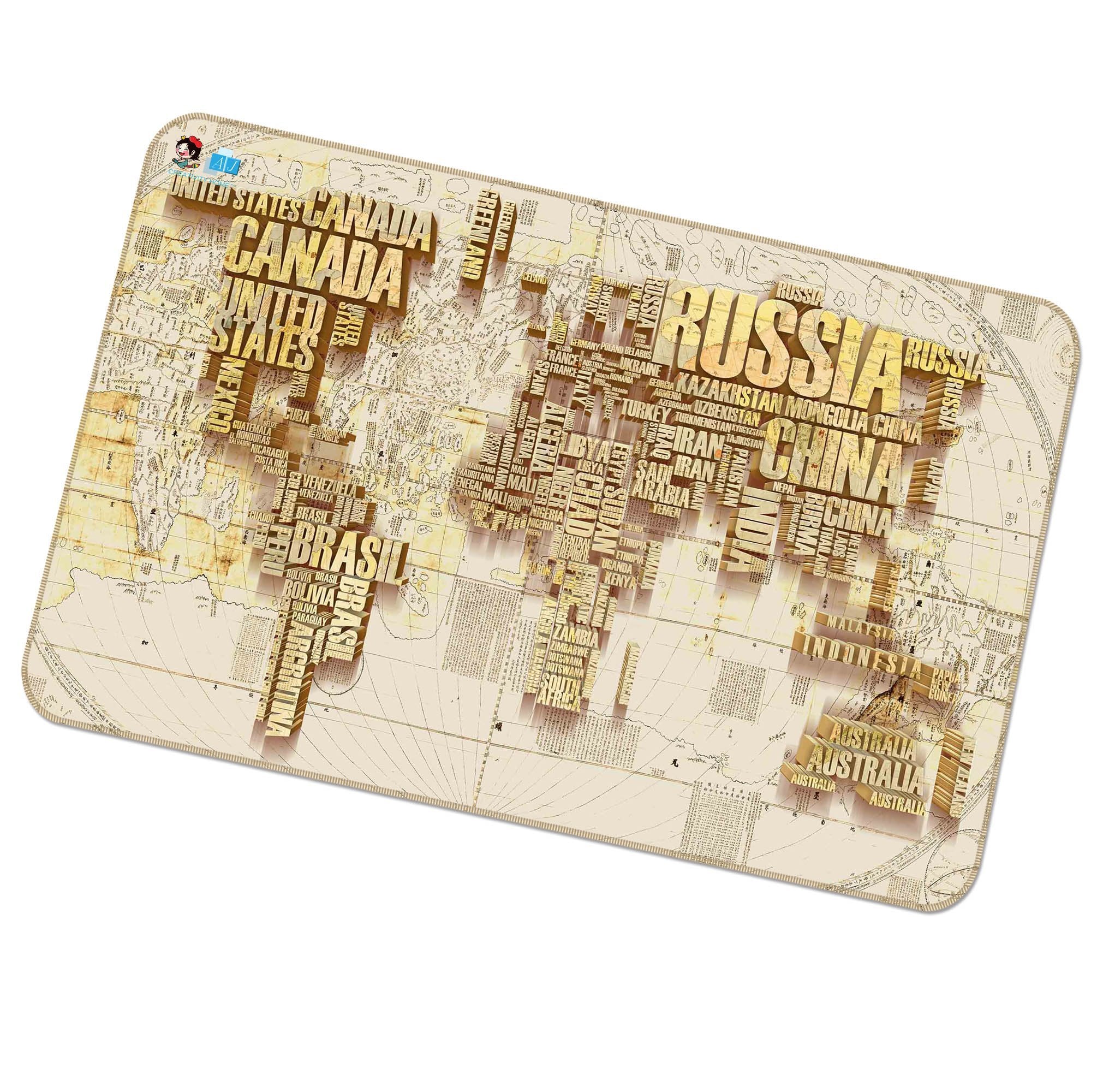 3D Letter Map 337 Non Slip Rug Mat Mat AJ Creativity Home 
