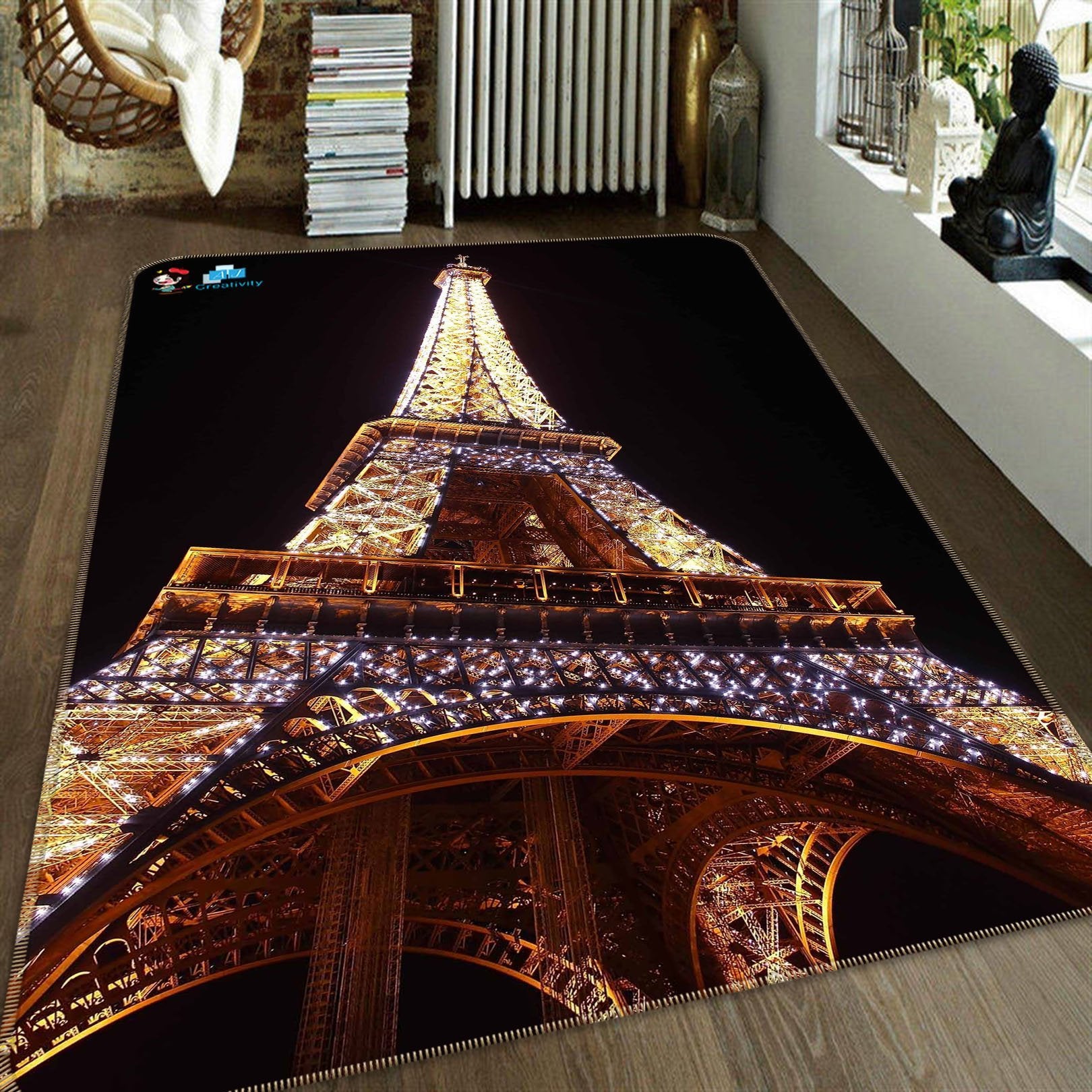 3D Shiny Eiffel Tower 161 Non Slip Rug Mat Mat AJ Creativity Home 