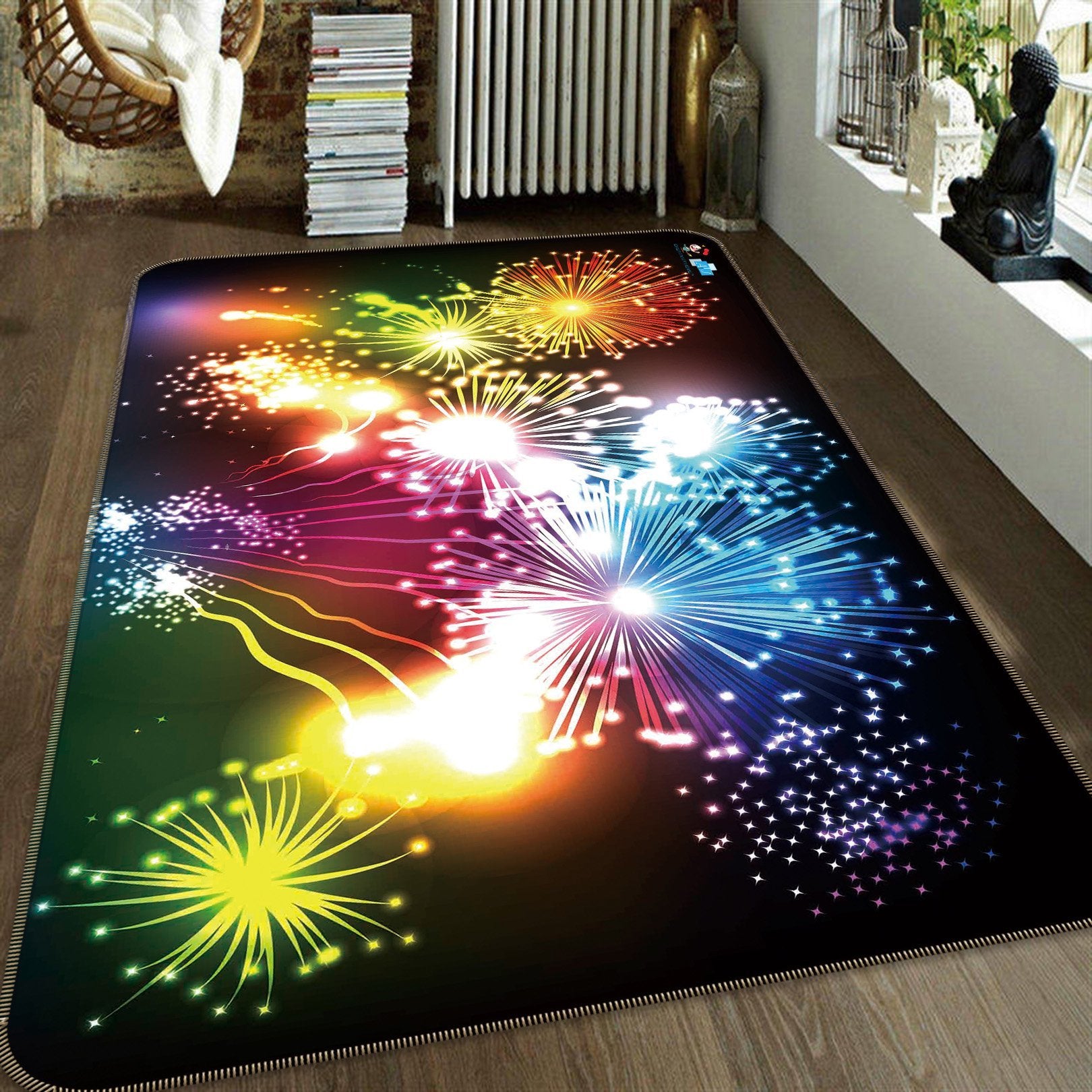 3D Bright Fireworks 144 Non Slip Rug Mat Mat AJ Creativity Home 