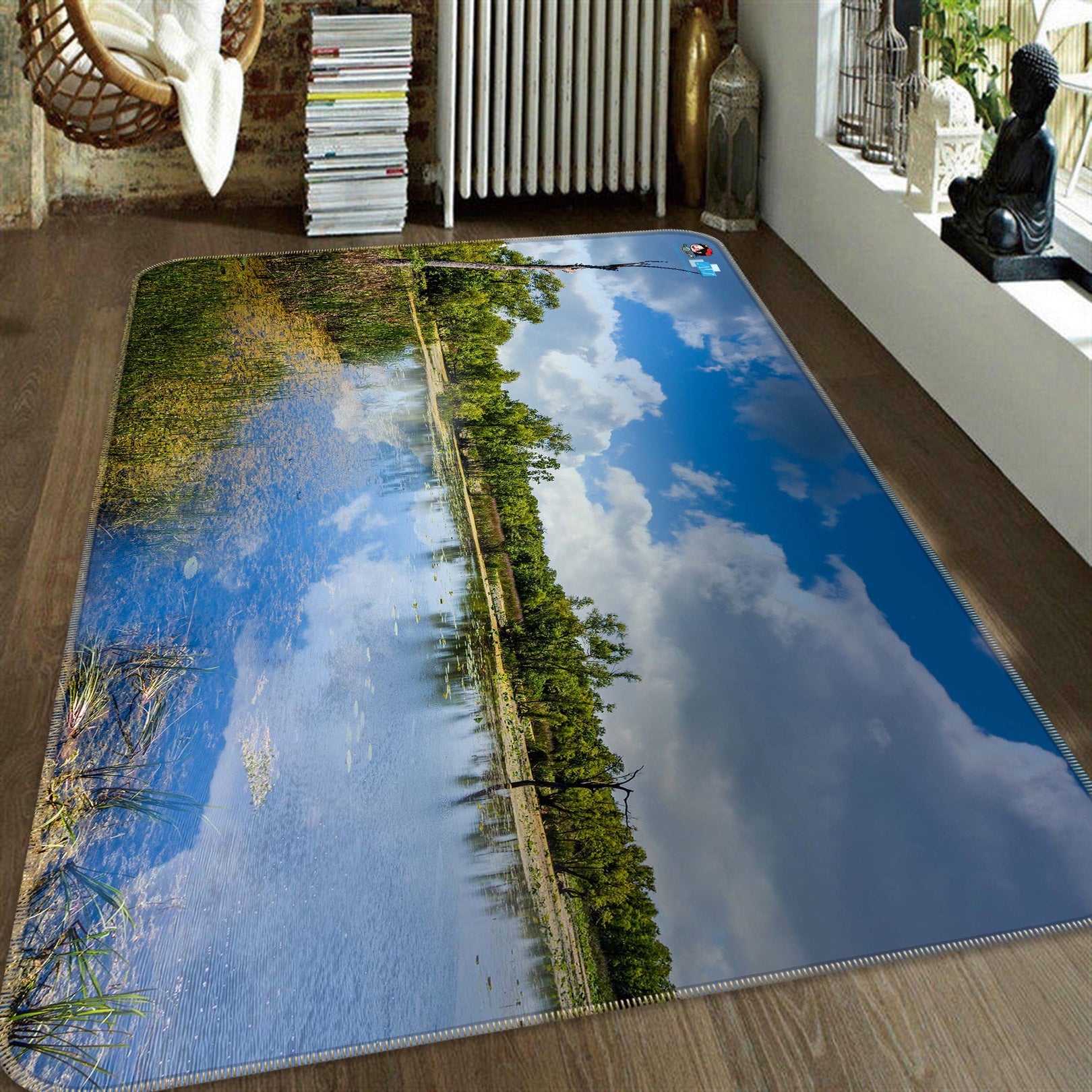 3D Cloud Lake 5107 Beth Sheridan Rug Non Slip Rug Mat